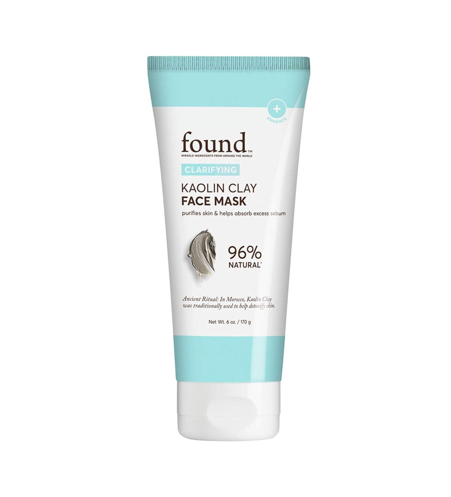 FOUND Skincare Kaolin Clay Face Mask 6 oz | Clarifying & Purifying | Absorbs Excess Sebum | 96% Natural - International Shipping Available - Buy Online on GoSupps.com