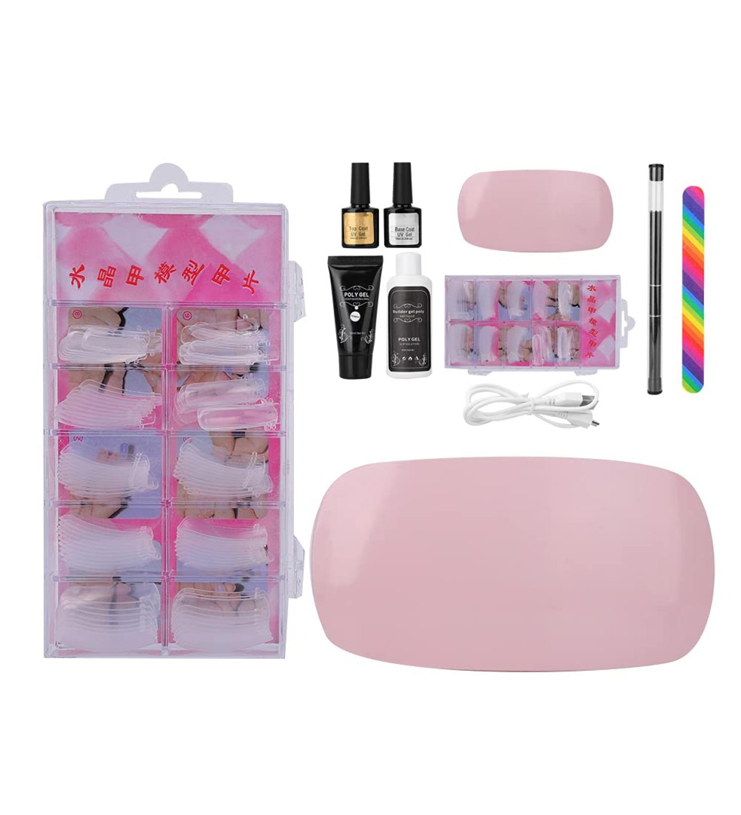 GEL-NAGELLACK-KIT-nail function glue nail tools nail tools nail accessories UV-LED nail dryer lamp with a complete gel manicure nail tool set for DIY WILLER (transparent)