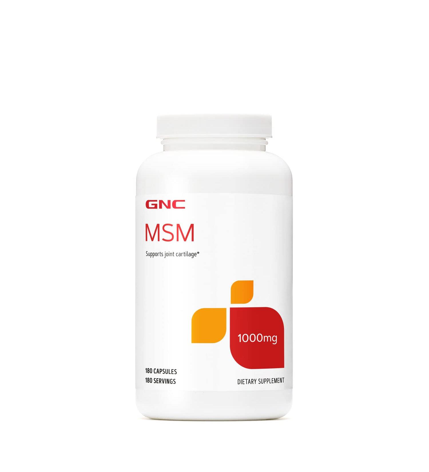 GNC MSM 1000 mg | Supports Joint Cartilage | 180 Capsules