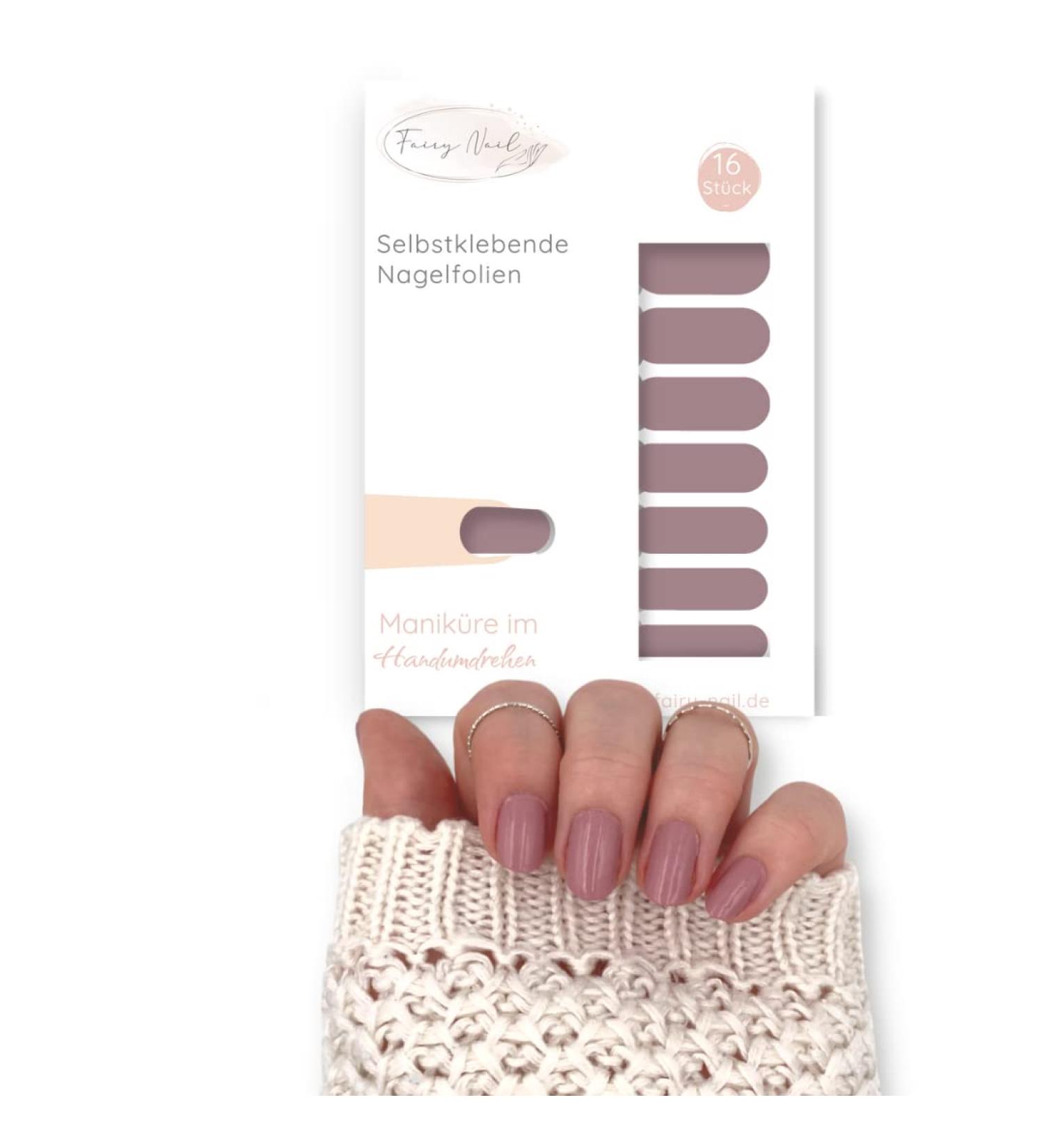 Fairy Nail Foils - Taupe Nail Polish Strips | 16 Easy Nail Stickers for Perfect Home Manicure - Buy Online on GoSupps.com