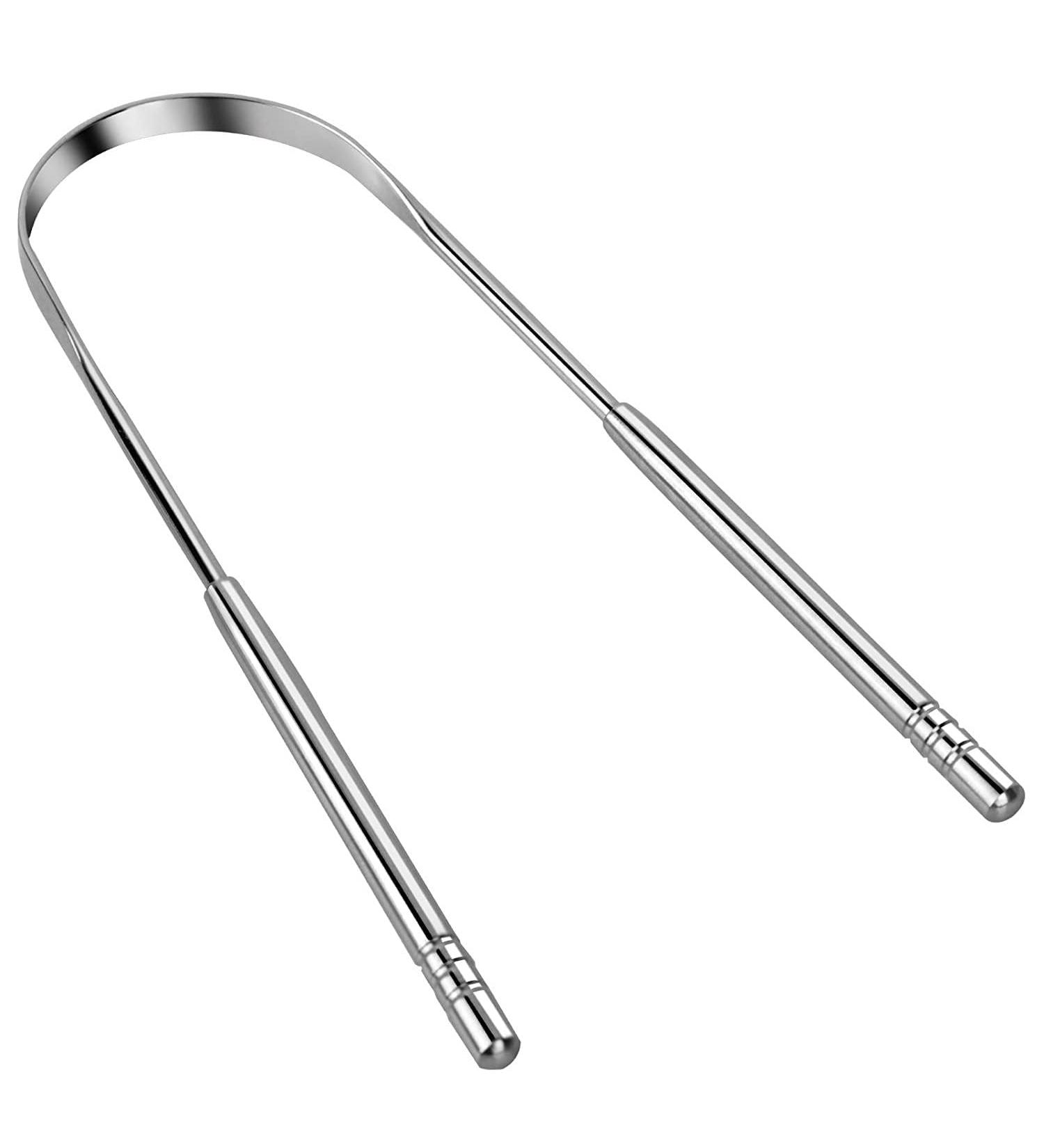INF Stainless Steel U-Shaped Tongue Cleaner - Effective Tongue Scraper for Bad Breath Relief | Buy Internationally - Buy Online on GoSupps.com