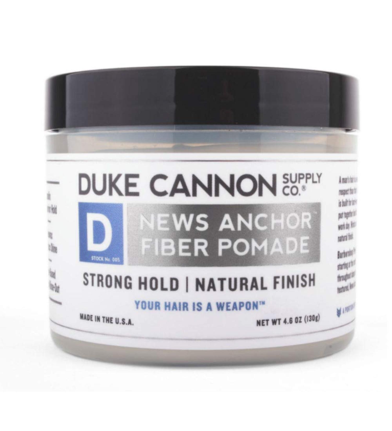 Duke Cannon News Anchor Fiber Pomade - Strong Hold, Natural Finish - 4.6oz - Buy Online on GoSupps.com
