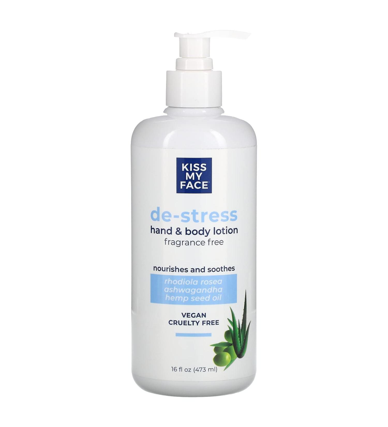 Kiss My Face De-Stress Hand & Body Lotion Fragrance Free 16 fl oz (473 ml)