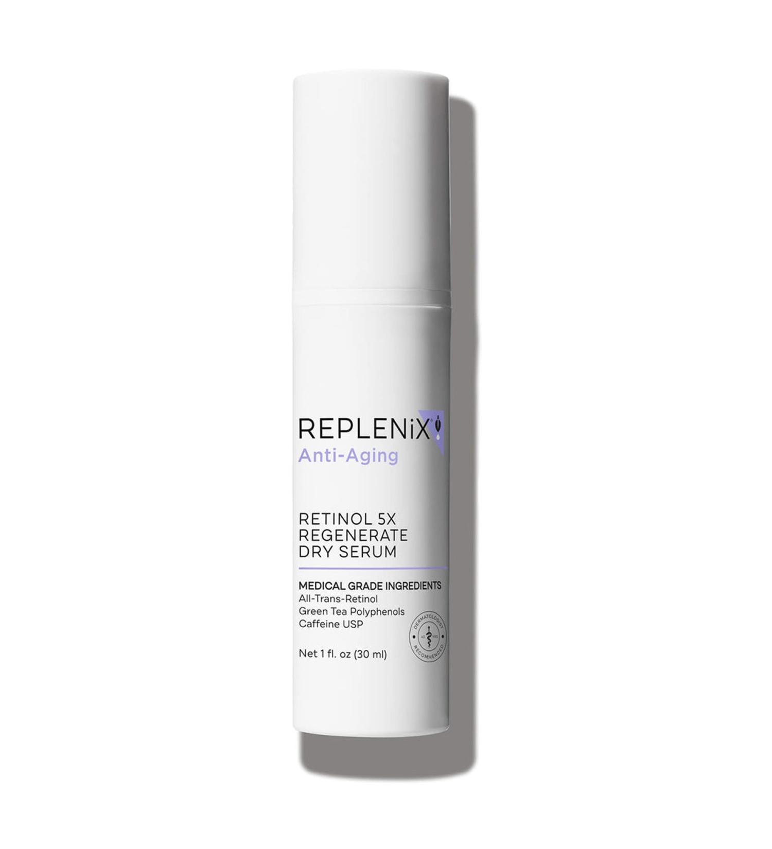 Replenix Anti-Aging Retinol Regenerate Dry Serum Medical-Grade Quick-Drying Face Serum for Mature Skin (1 fl. oz) 5X - Buy Online on GoSupps.com