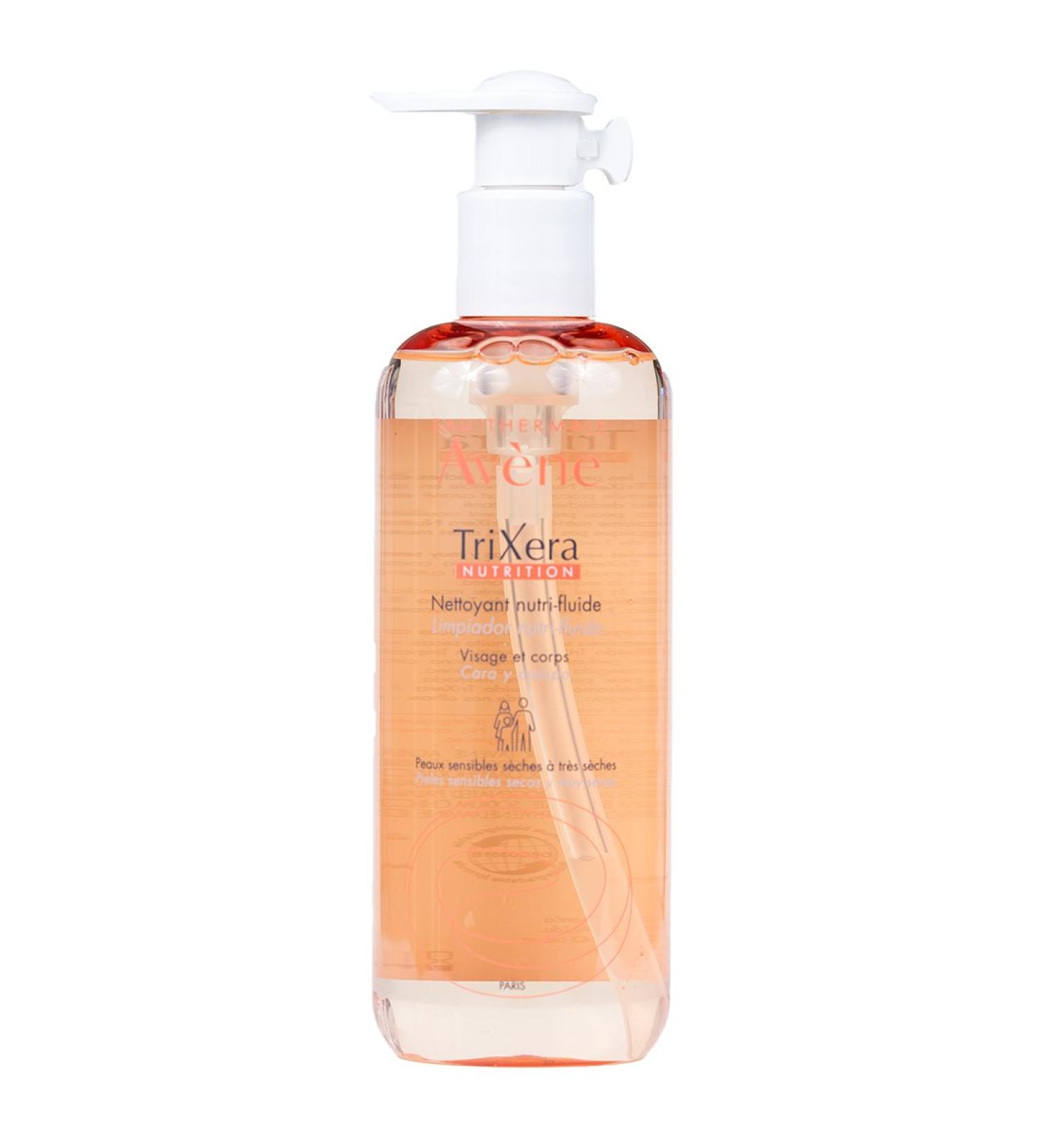 Eau Thermale Avene Trixera Nutrition Nutri-Fluid Cleanser  Soap-Free  Biodegradable  Pump  13.5 Fl Oz