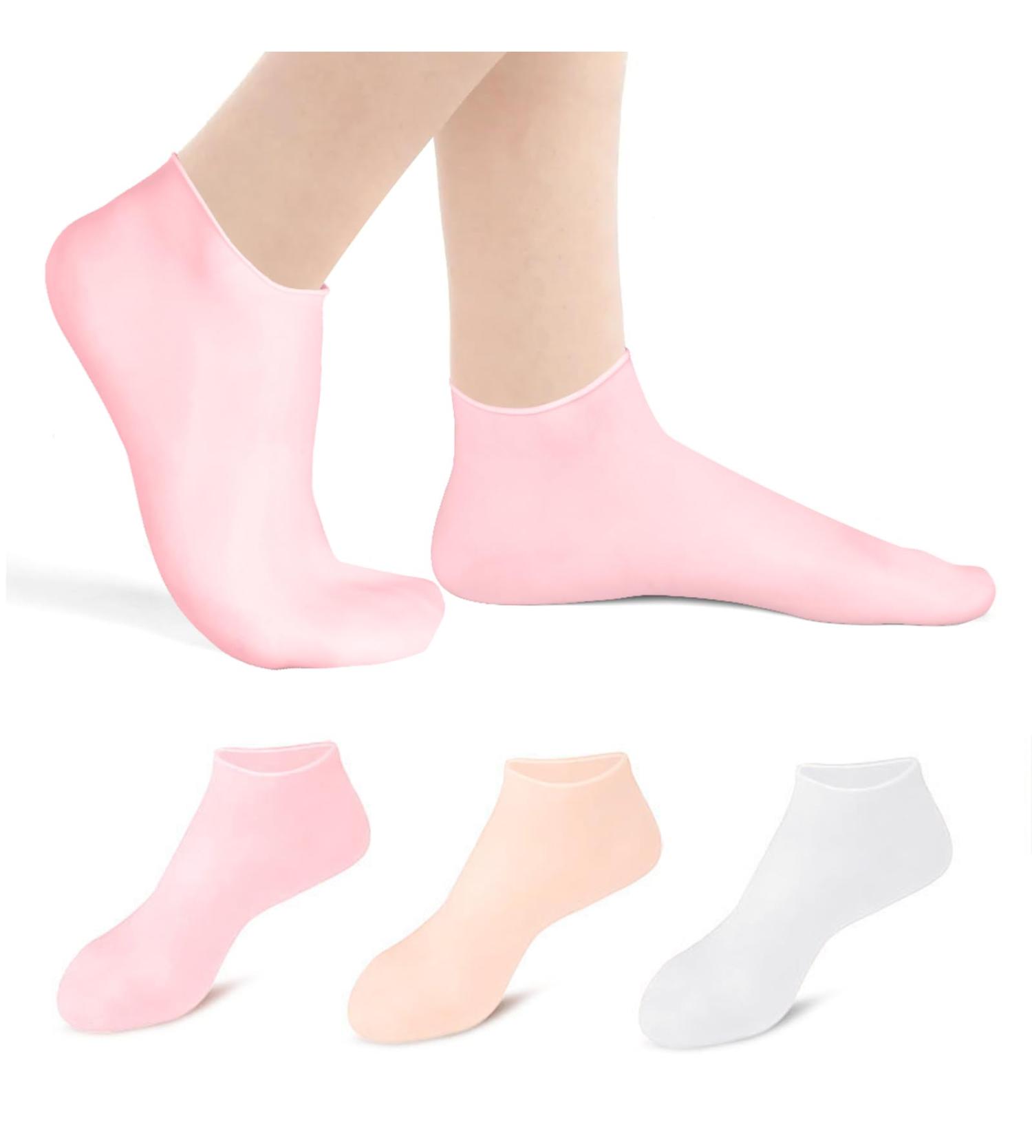 ACWOO Moisturizing Socks Overnight 3 Pairs Cosmetic Lotion Moisturizing Socks for Women and Men Soft Silicone Foot Spa Moisturizing Socks Overnight Absorbing for Dry Cracked Feet - Buy Online on GoSupps.com