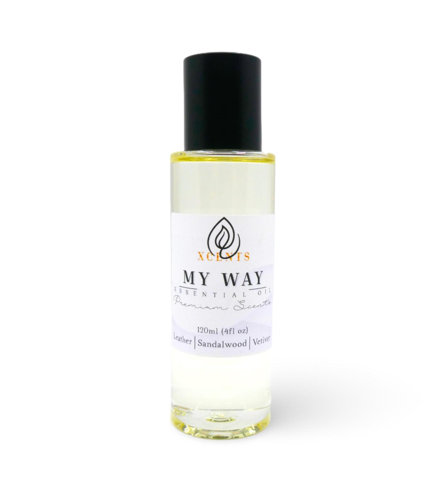 Xcents My Way Essential Oil - Luxury Aromatherapy Diffuser Oil | Sandalwood Vetiver Leather | 4 Fl Oz - Shop Internationally - Buy Online on GoSupps.com