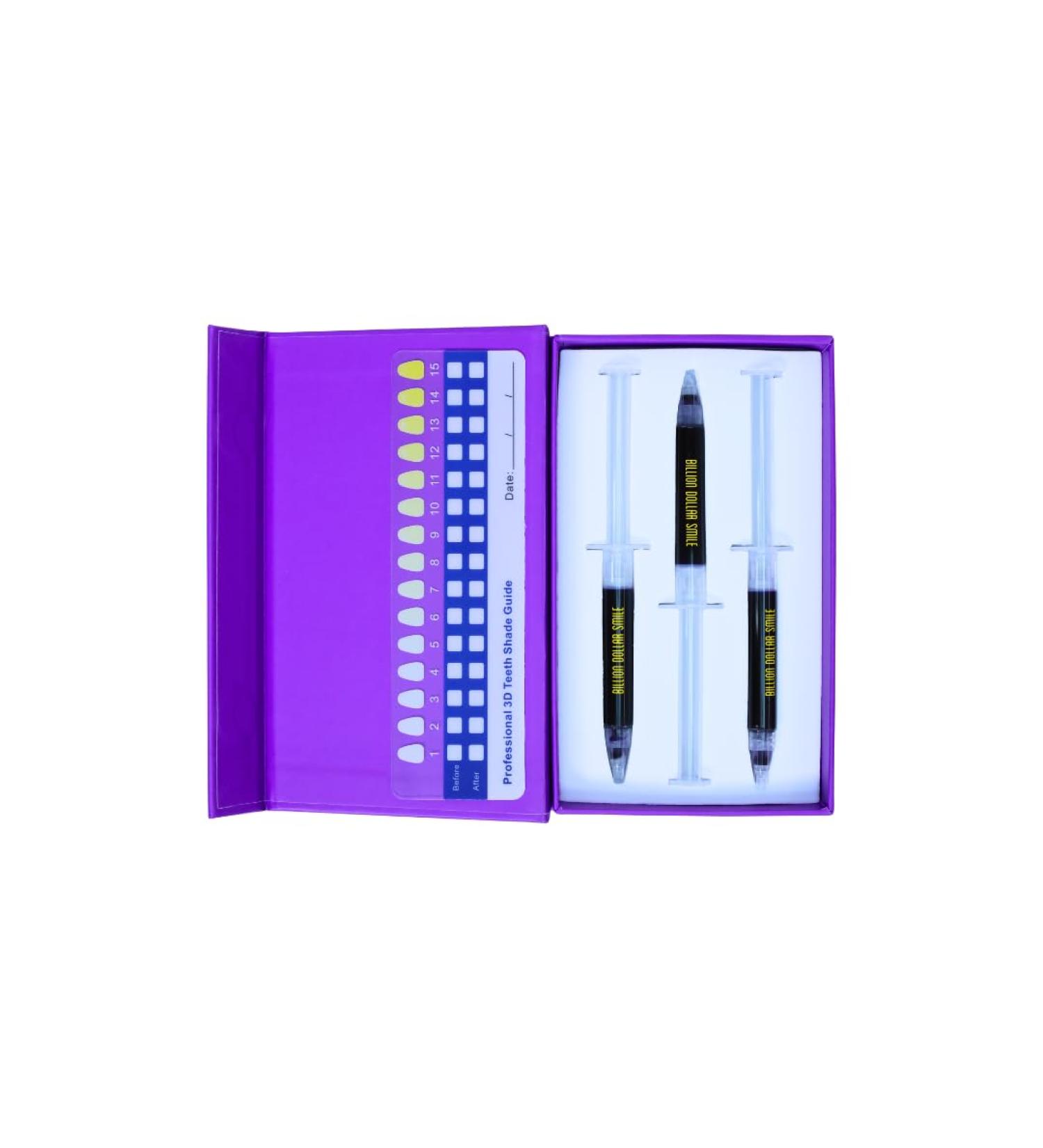 Billion Dollar Smile LED Teeth Whitening Kit - Peroxide-Free Ultimate Purple Pap Solution | Fast Results - Up to 10 Shades Lighter | Top Up Gel 3X 3ml - Buy Online on GoSupps.com