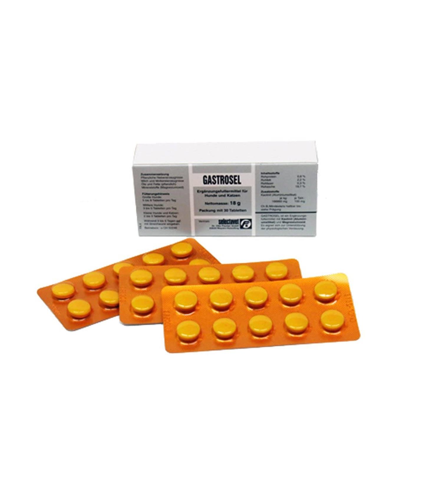 Selectavet Gastrosel for dogs and cats with stomach problems - 30 tablets