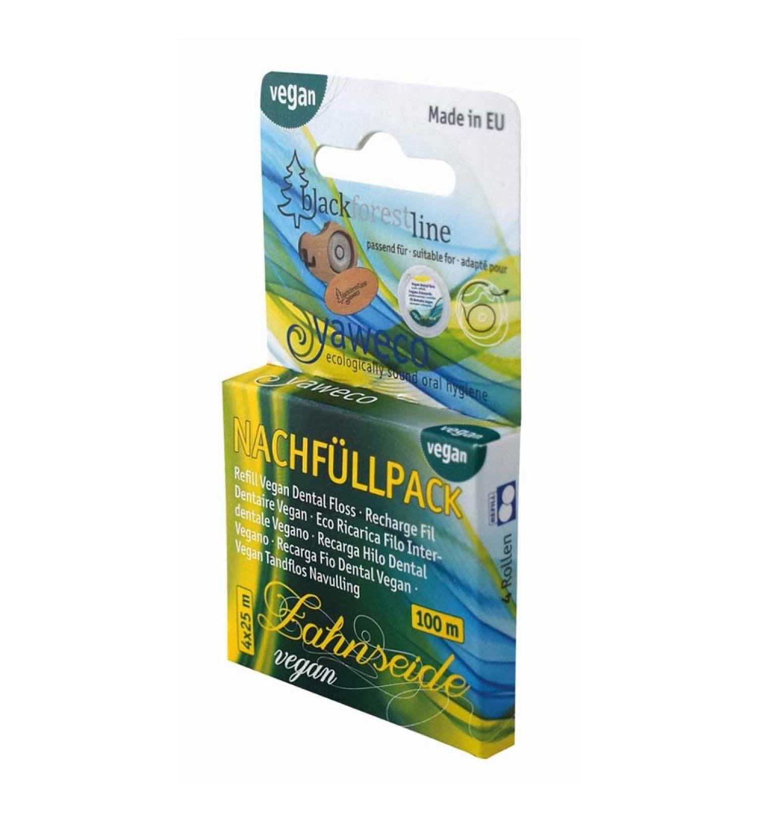 Yaweco dental floss made of PLA - vegetable waxed vegan refill pack (pack of 2)