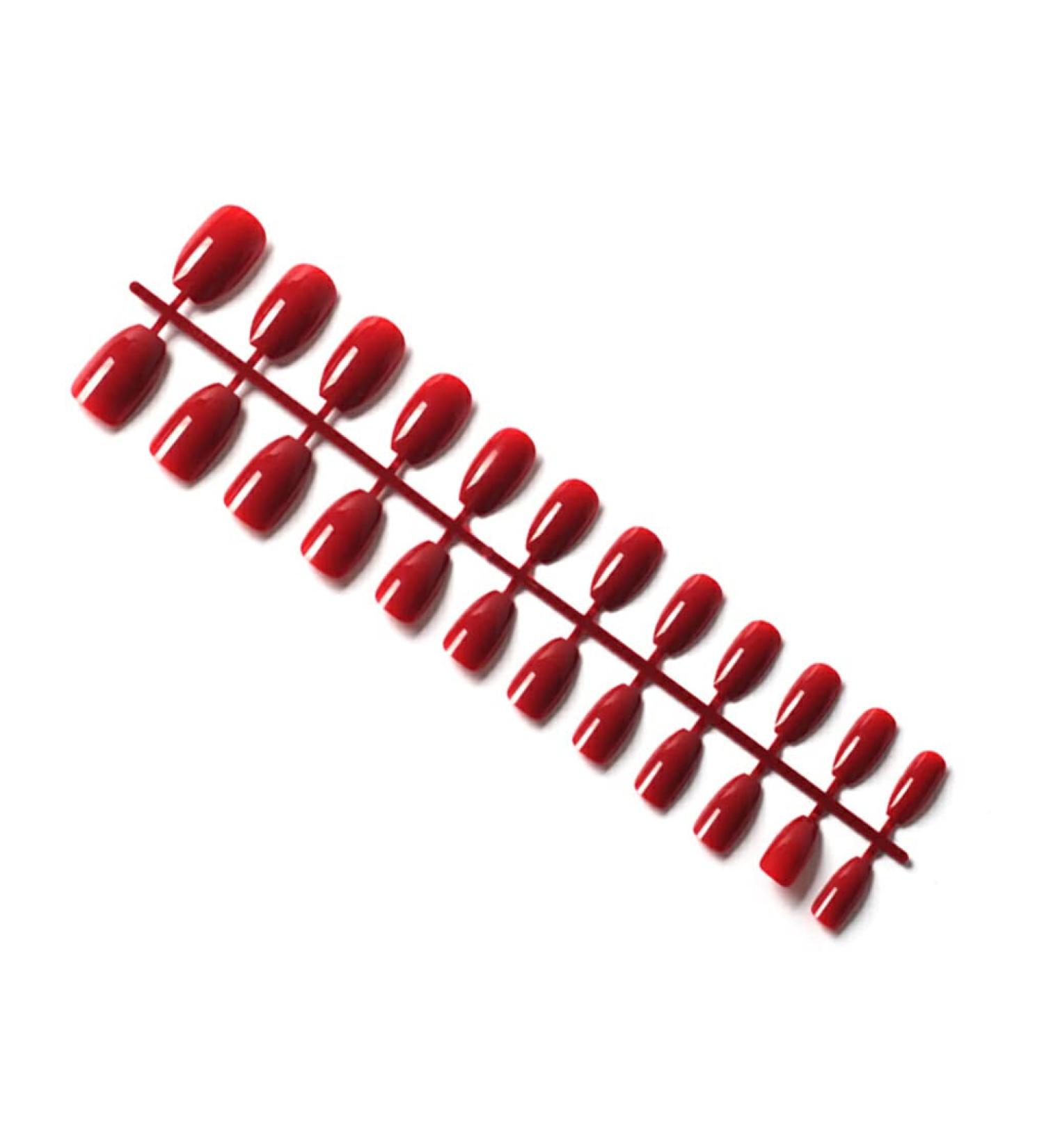 Dajidafu 24 Pieces Short Ballerina Scratch-resistant Press on Nails Colorful DIY Exquisite Graceful Personality Acrylic Nail 2wine red - Buy Online on GoSupps.com