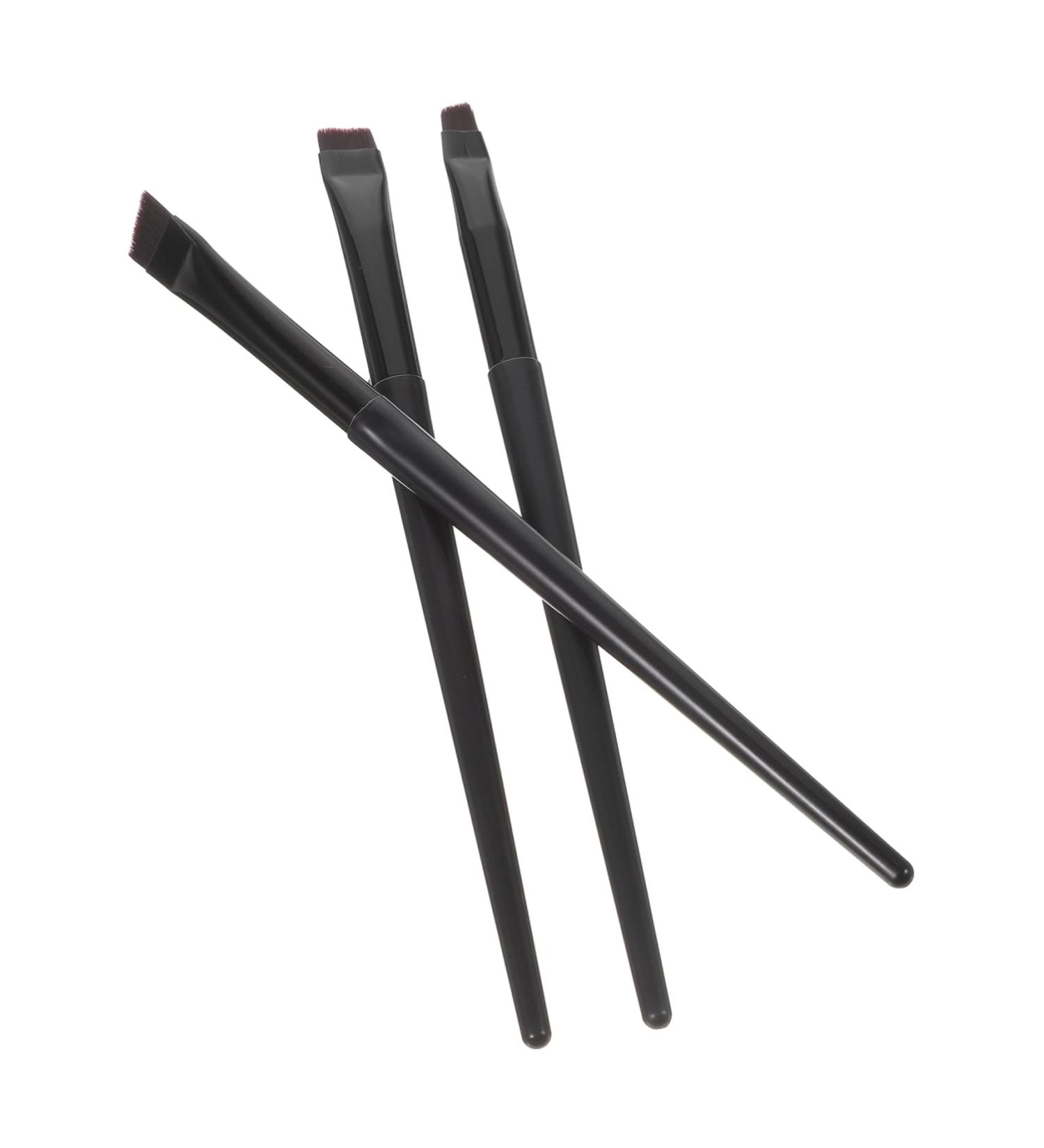 Baluue 3pcs Eyeliner Brush Eyebrow Brush Makeup Make up Brush Eyeliner Tool Plastic Handle Black - Buy Online on GoSupps.com