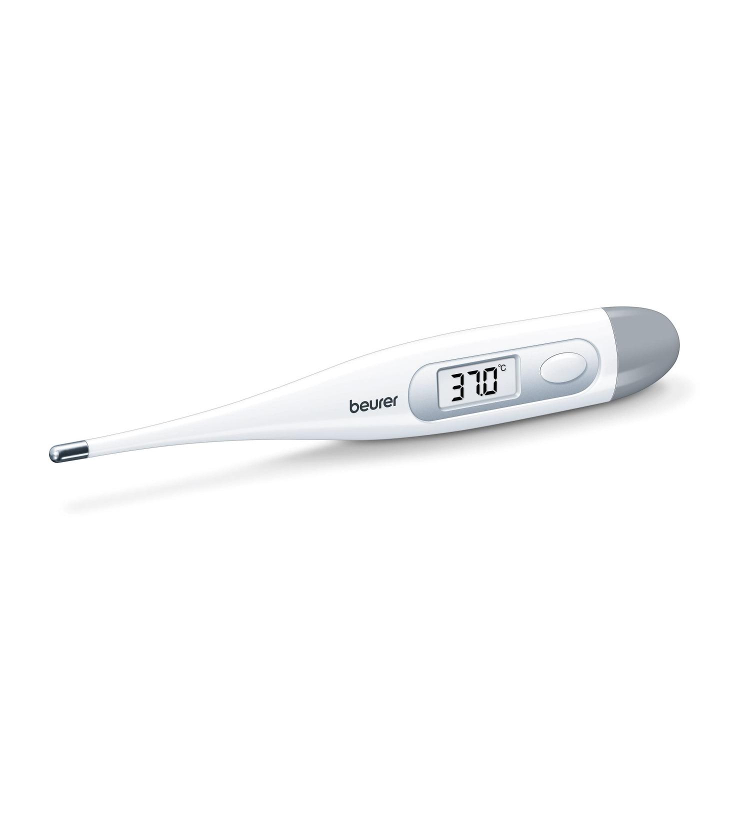 Beurer FT9 Digital Body Thermometer - Water Resistant LCD Display, +/- 0.1C Measurement Range, Acoustic Signal, Mercury-Free, Glass-Free, White - Buy Online on GoSupps.com