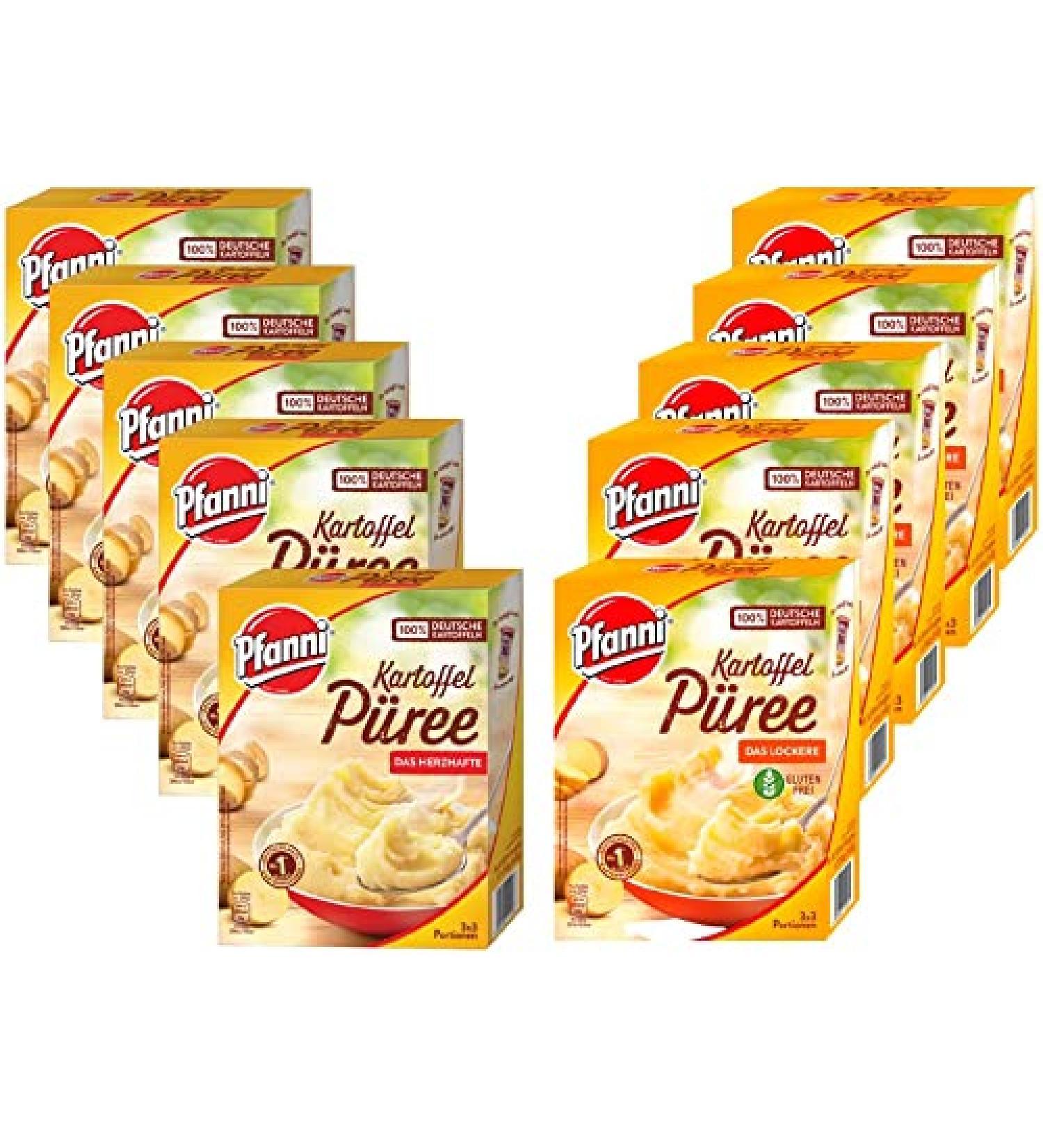 Pfanni Potato Puree Set - Classic & Hearty 2x5 Packs | 100% German Sustainable Potatoes - International Shipping Available - Buy Online on GoSupps.com