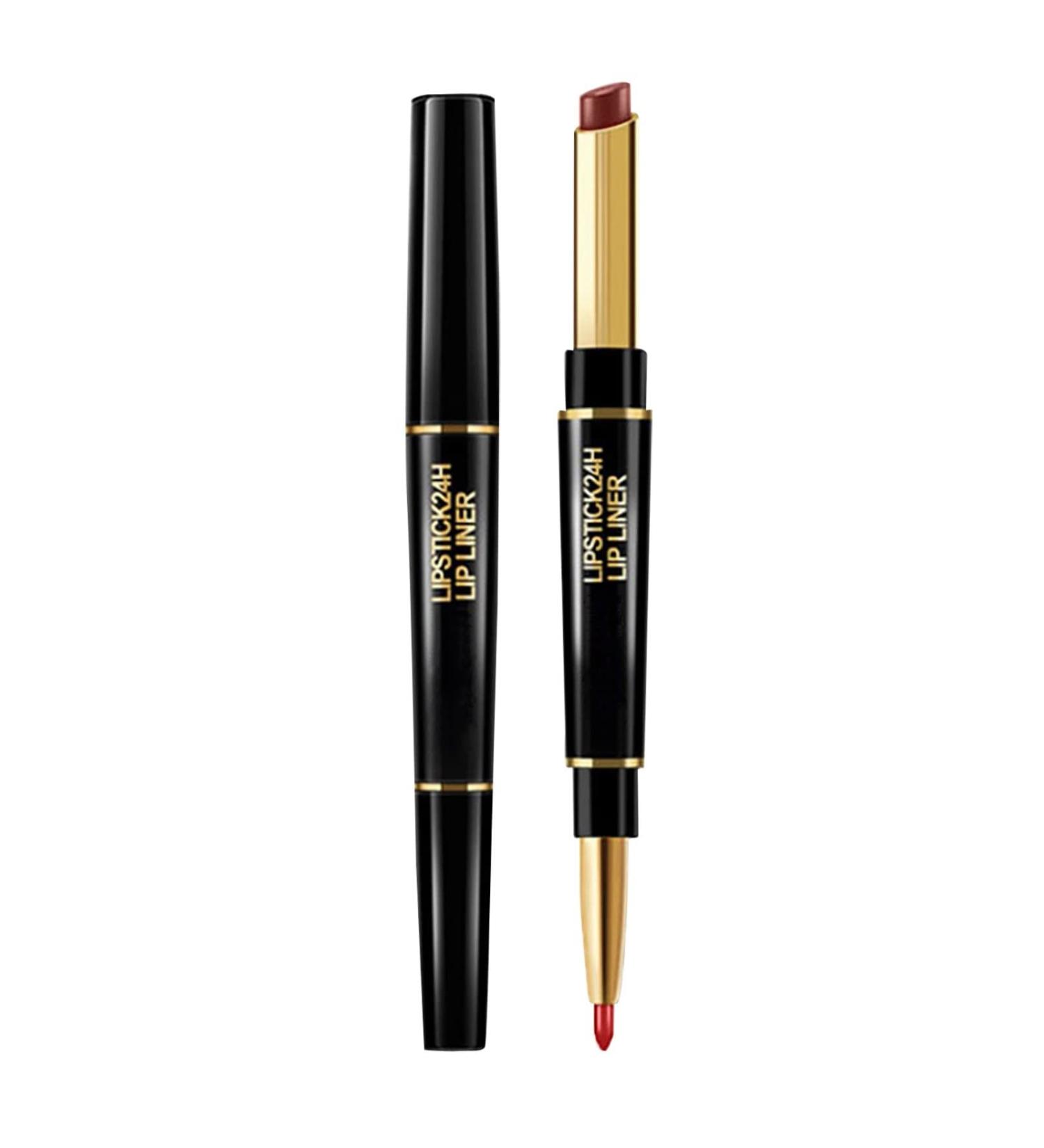 ventes flash Doublure l vres et rouge l vres pour femme doublure en 1 durable 2 longue doublure en velours avec l vre t te crayon rouge l vres pour les voyages quotidiens 1 unit (Lot de 1) red-4 - Buy Online on GoSupps.com