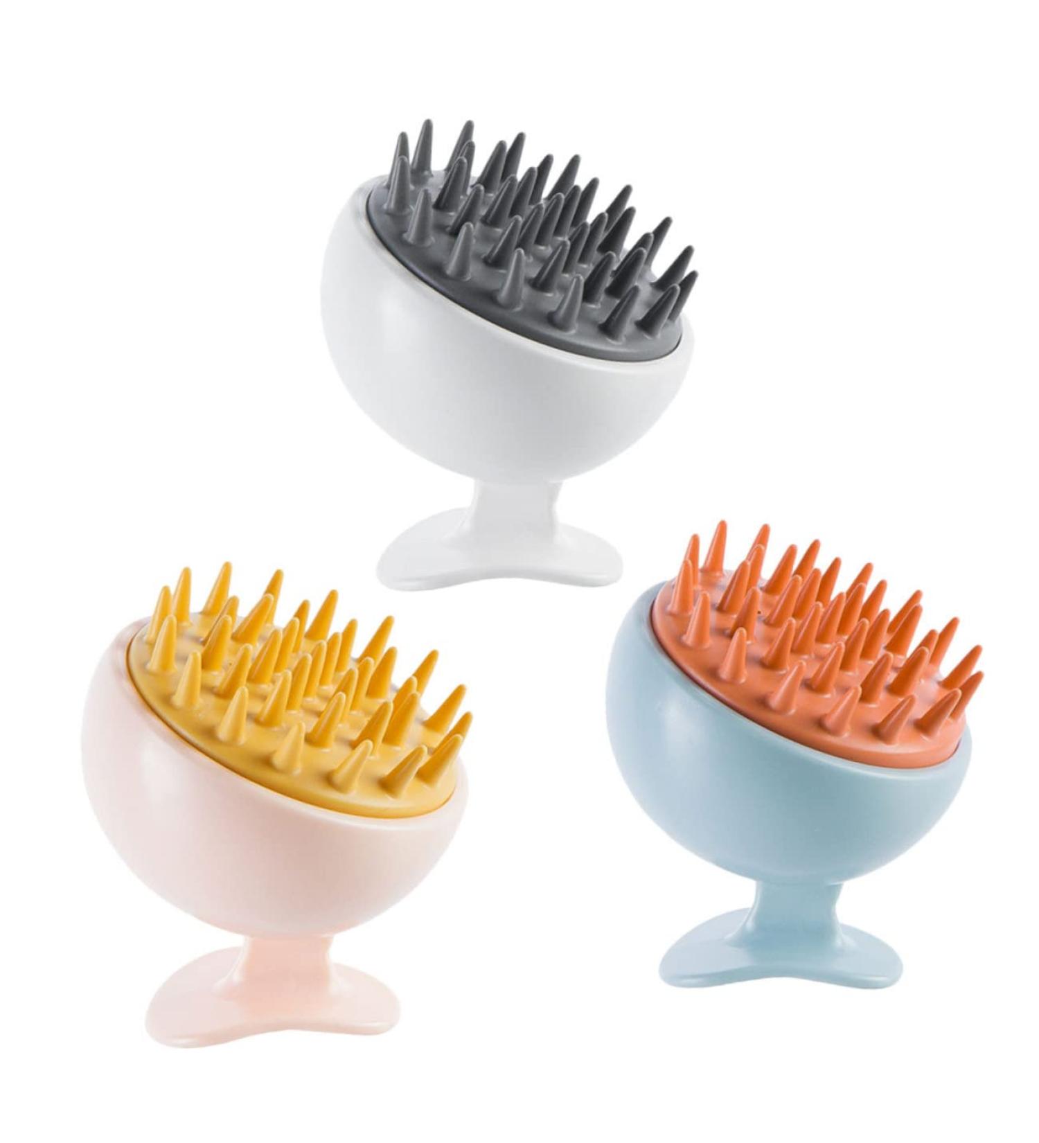 Skisuno 3-in-1 Silicone Shampoo Brush - Salon Quality Haircare & Scalp Massage Brush for Effortless Hair Washing - Buy Online on GoSupps.com