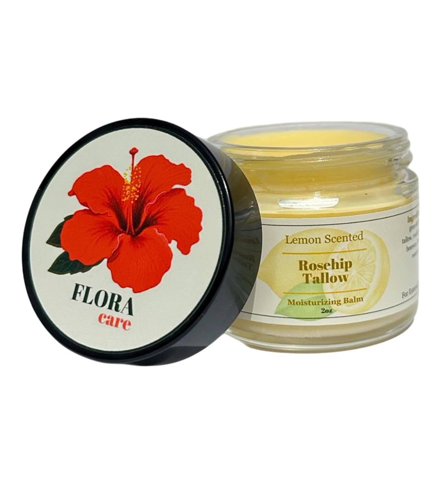Rosehip Tallow Balm - 100% Grass-Fed Beef Tallow & Organic Rosehip Oil | Natural Face Moisturizer for Sensitive Skin (2oz Lemon - Buy Online on GoSupps.com