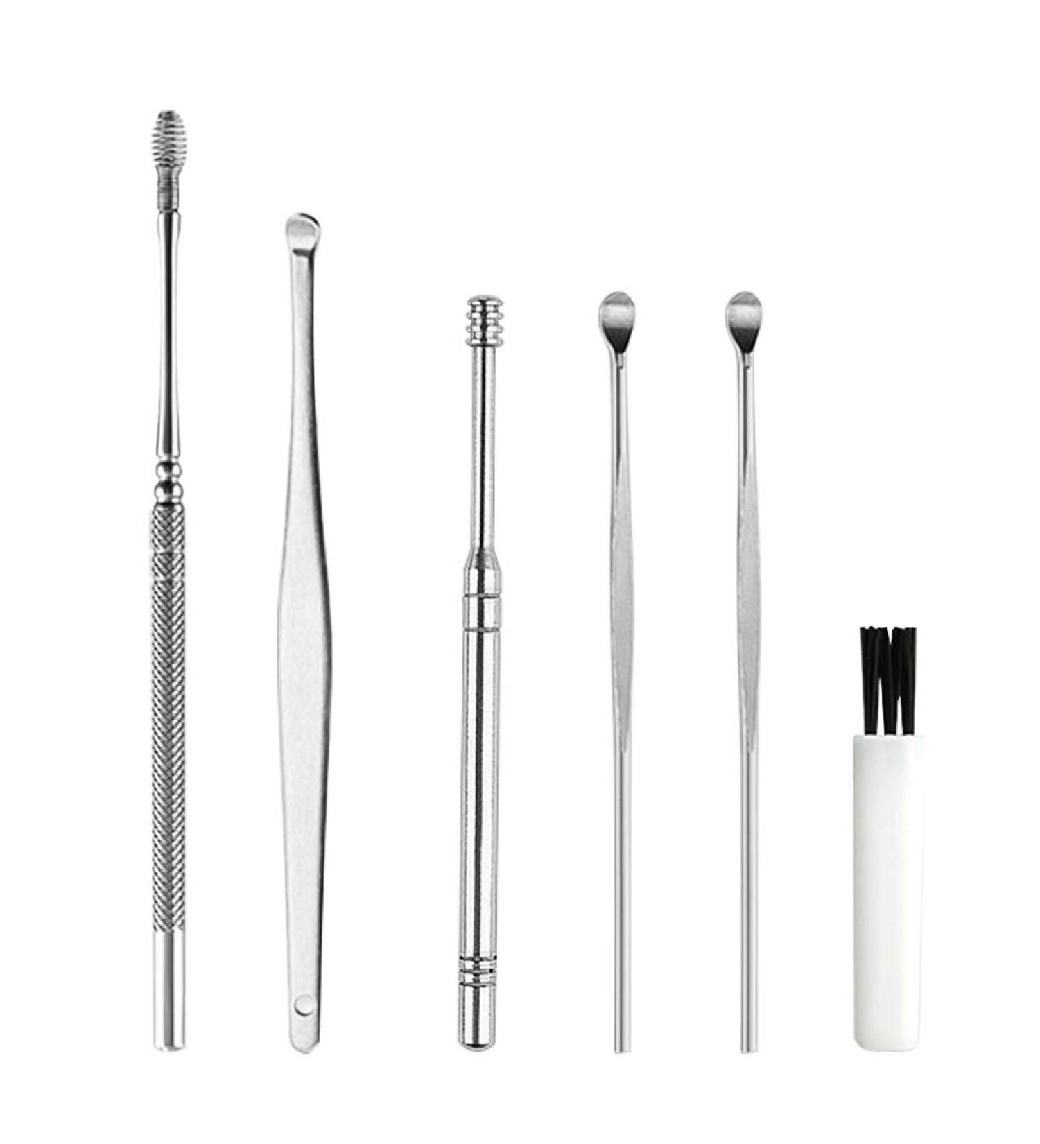 Benkeg Pick Set - 6 Pieces Ear Pick Set Stainless Steel Earpick Ear Wax Curette Remover Cleaner Ear Spoon Spiral Ear Clean Tool with Case - Buy Online on GoSupps.com