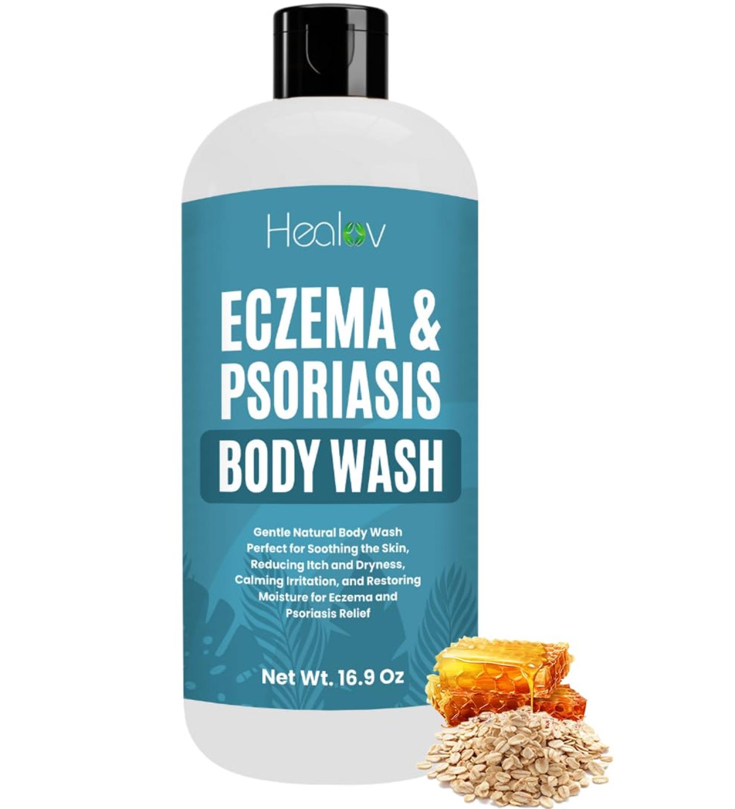 Eczema Body Wash All Natural Eczema Soap, Dermatitis, Psoriasis Treatment for Dry Itchy Sensitive Skin Relief Gentle Detoxifying, Healing, Anti-Itch, Oatmeal Goat Milk Bath Wash for Kids, & Adults - Buy Online on GoSupps.com
