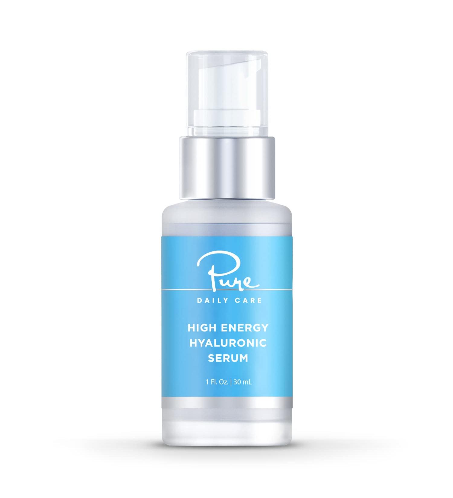 Pure Daily Care High Energy Hyaluronic Serum - 1oz Clinical Grade Hyaluronic Acid - Buy Online on GoSupps.com