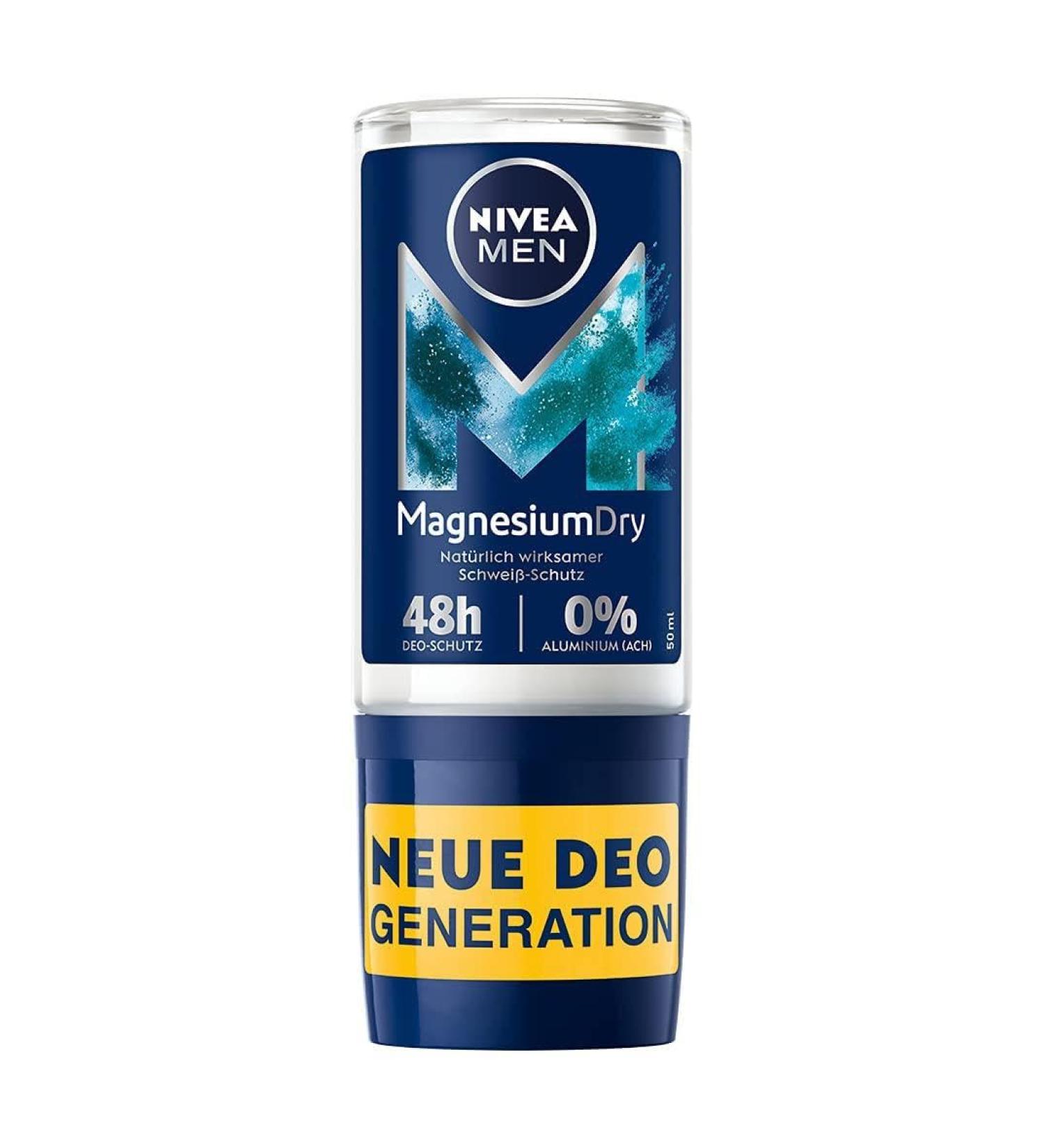 NIVEA NIVEA Men Roll-On Deodorant Magnesium Dry 0% Aluminium 50 ml Pack of 6
