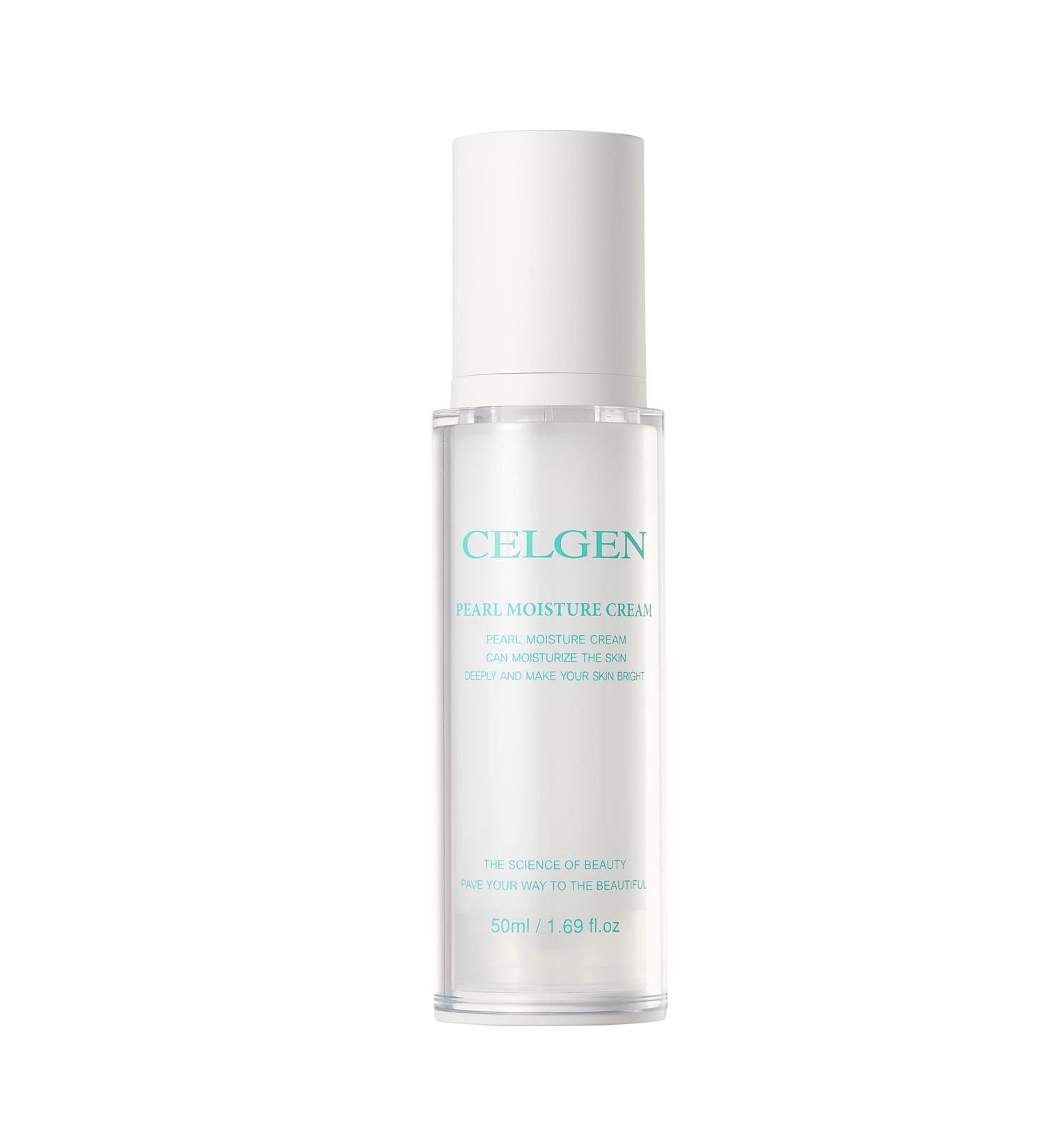 CELGEN Pearl Moisture Cream Hydrating Daily Face Moisturizer with Hyaluronic Acid Jojoba Oil Pearl Extract and Birch Sap Water Soothing Facial Gel for Nourishing Skin (1.69 fl oz) - Buy Online on GoSupps.com