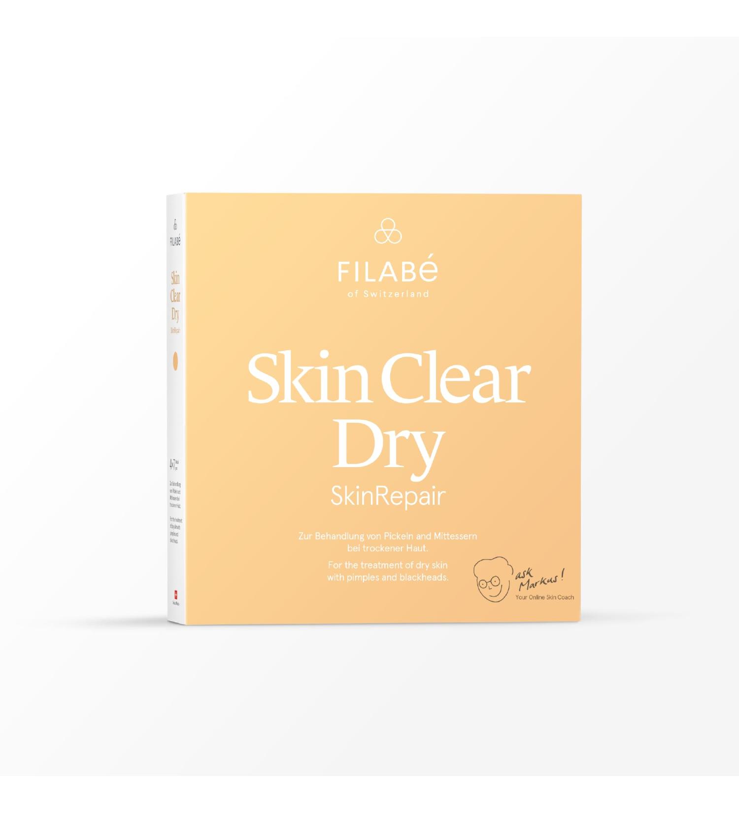Filab of Switzerland AG of Switzerland Skin Clear Dry facial care for sensitive dry skin with impurities pack of 28 applications vegan and without additives Swiss made - Buy Online on GoSupps.com