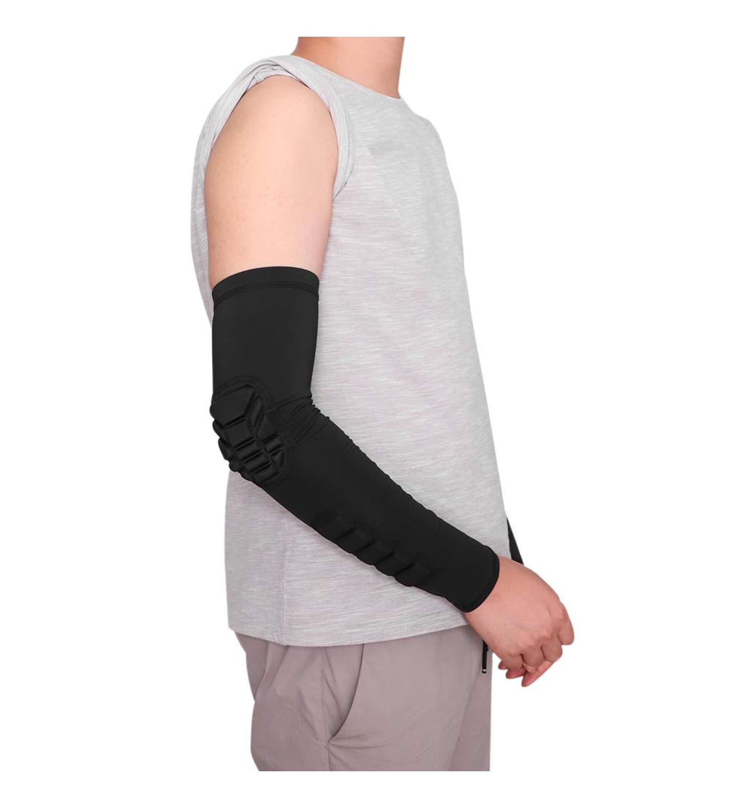 ITODA Long Arm Elbow Brace Breathable Non-Slip Sleeve Pad for Tendonitis Relief | Sport Support Wraps for Tennis Volleyball Football & Baseball Large Black - Buy Online on GoSupps.com