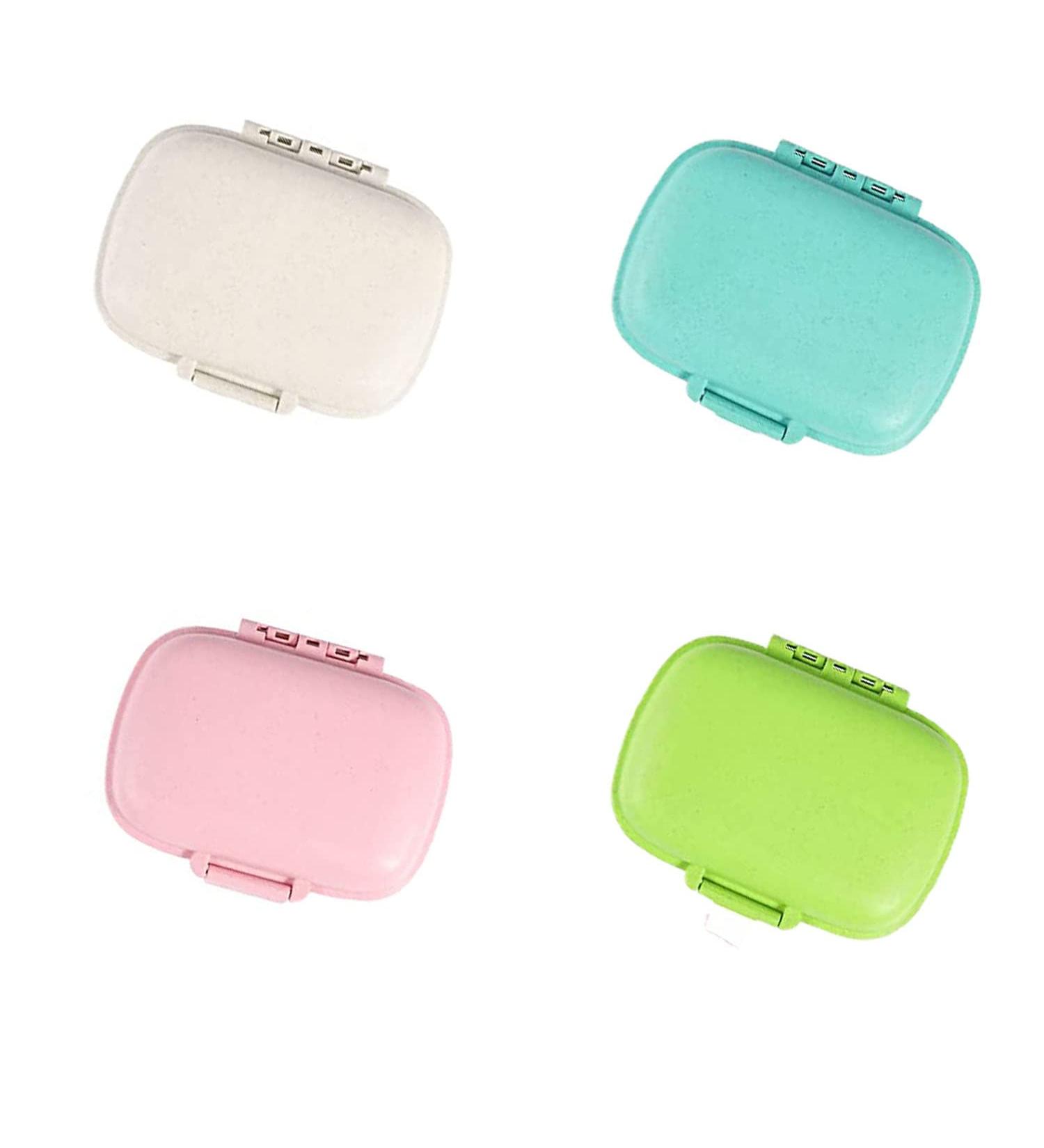 4 Pack Travel Pill Organizer - 8 Compartments Moisture-Proof & Portable Daily Medicine Case for Vitamins & Supplements - Buy Online on GoSupps.com