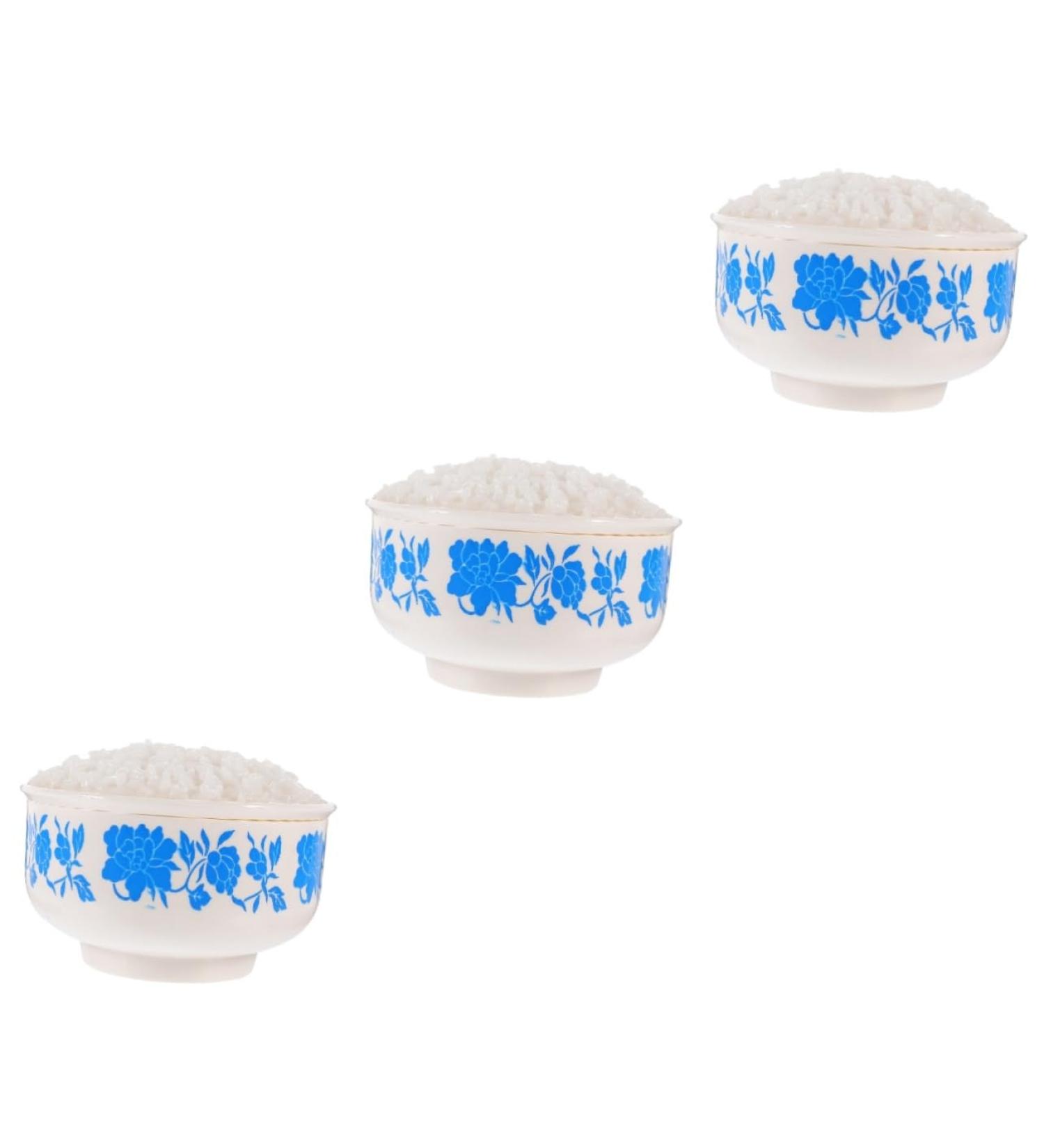 TOYANDONA 3pcs Simulated Rice Food Toys Models Decorative Cooked Rice Prop Simulated Cooked Rice Steamed Rice Model Simulation Cooked Rice Plastic Decor Fake Rice Ornaments Pvc Artificial 12.50X12.50X8.50CMx3pcs 1 - Buy Online on GoSupps.com