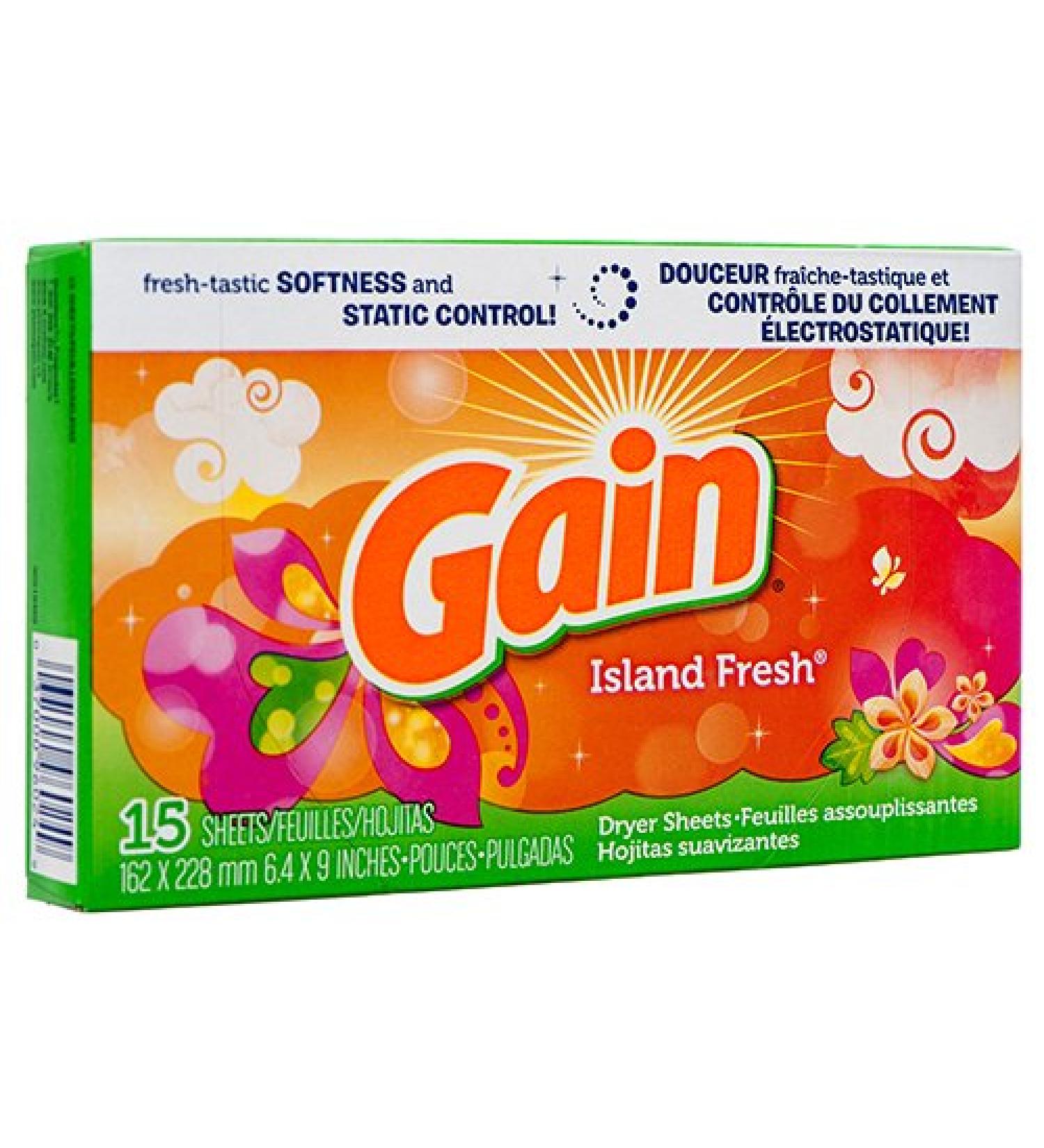 Gain Dryer Sheets Island Fresh 15 CT