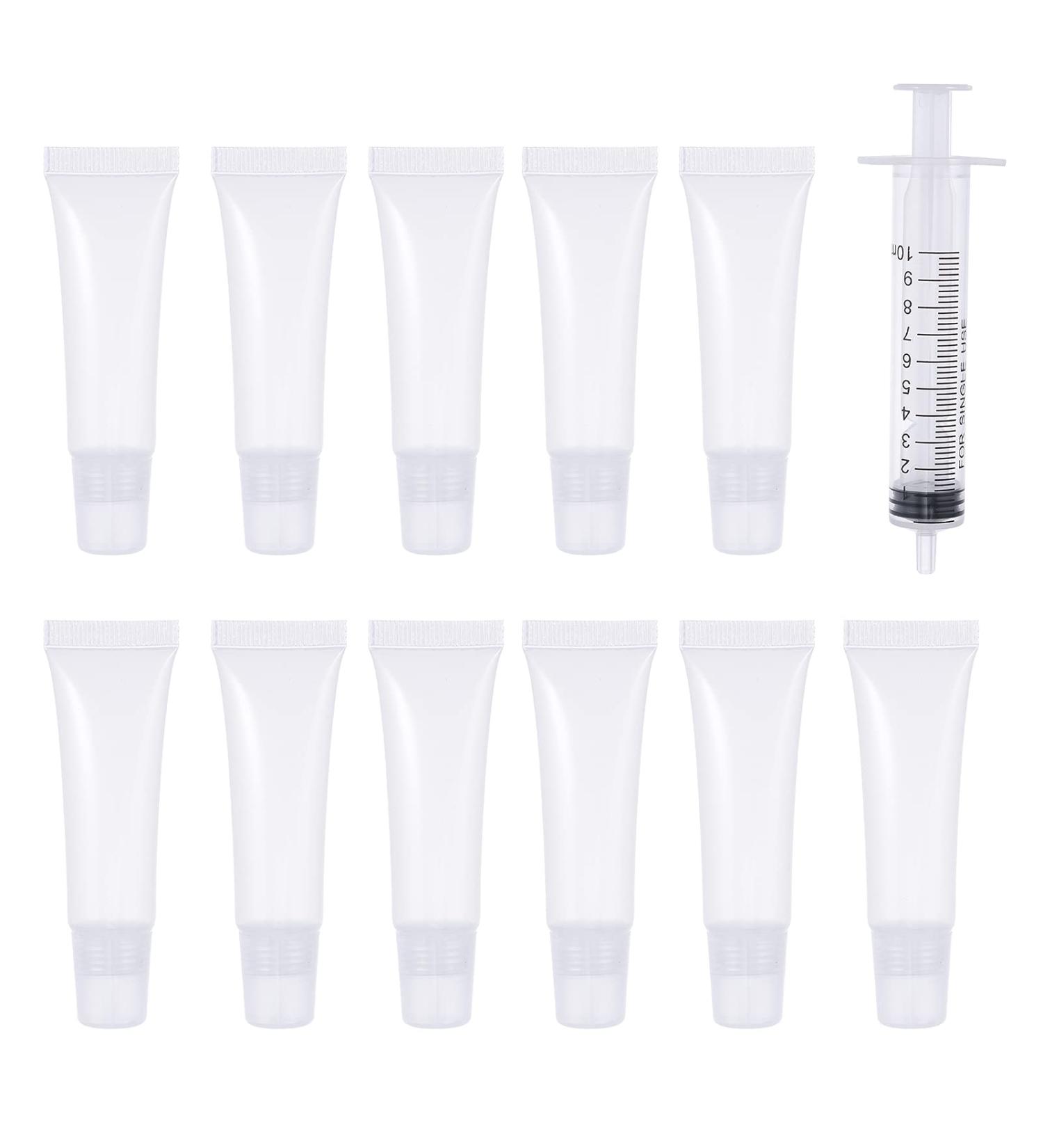 50pcs 10ml Refillable Lip Gloss Containers - DIY Empty Squeeze Tubes with Syringe | Best Makeup Tools for International Shipping - Buy Online on GoSupps.com