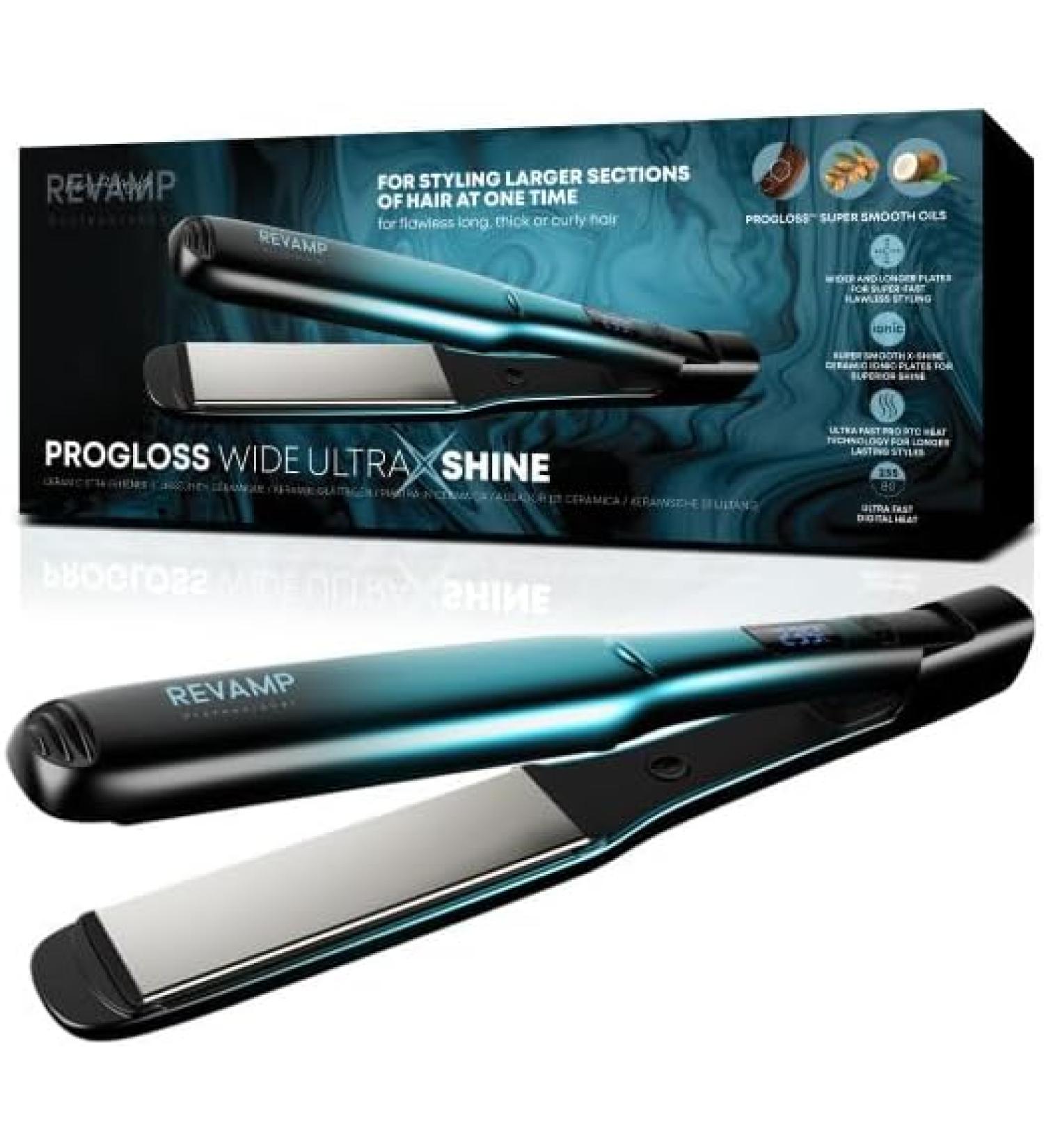 REVAMP Progloss Ultra X Shine Ceramic Hair Straighteners - Black - Buy Online on GoSupps.com