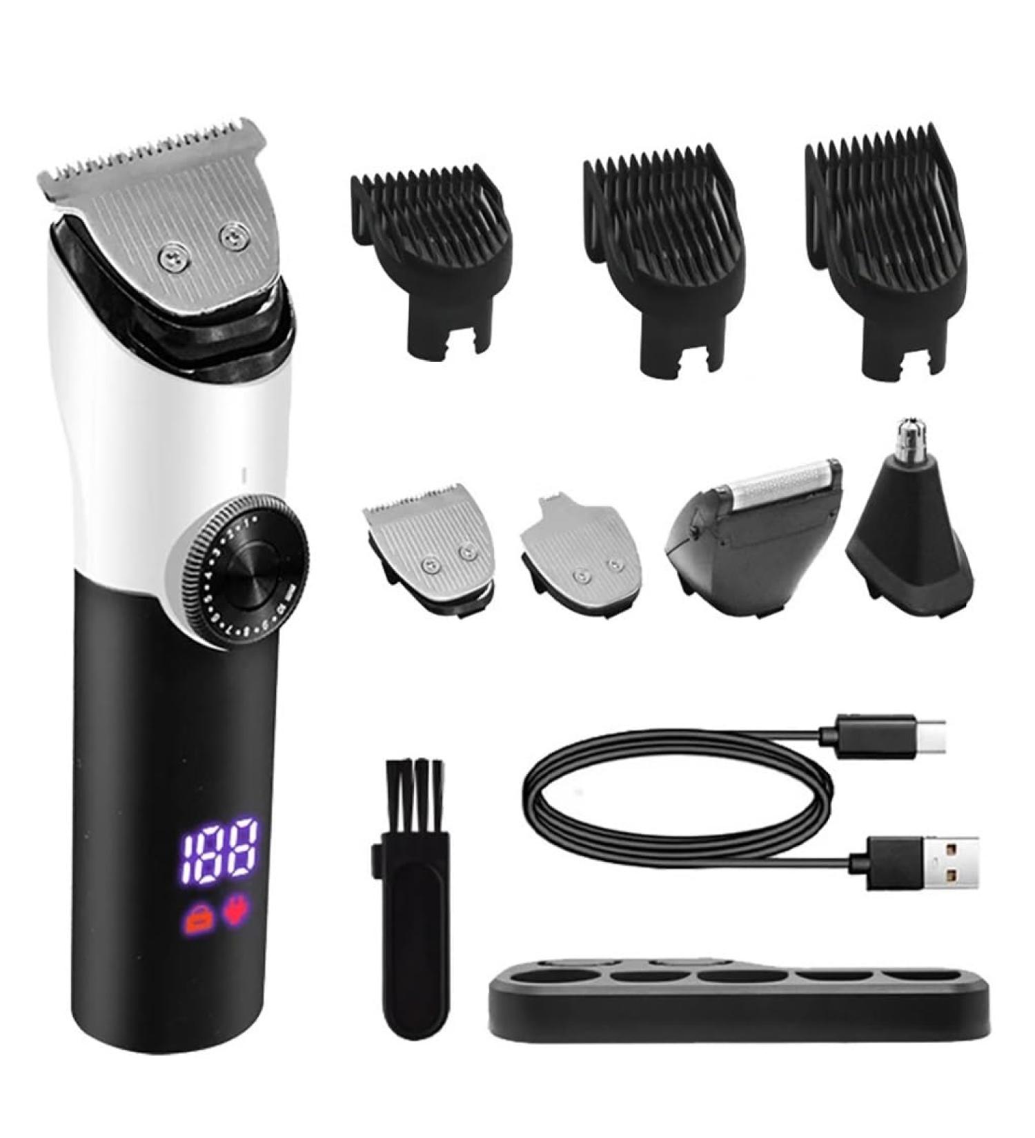 Premium Hair Clippers for Men | All-in-One Grooming Kit with Cordless Trimmer for Beard Nose Body & Face - Black - Buy Online on GoSupps.com