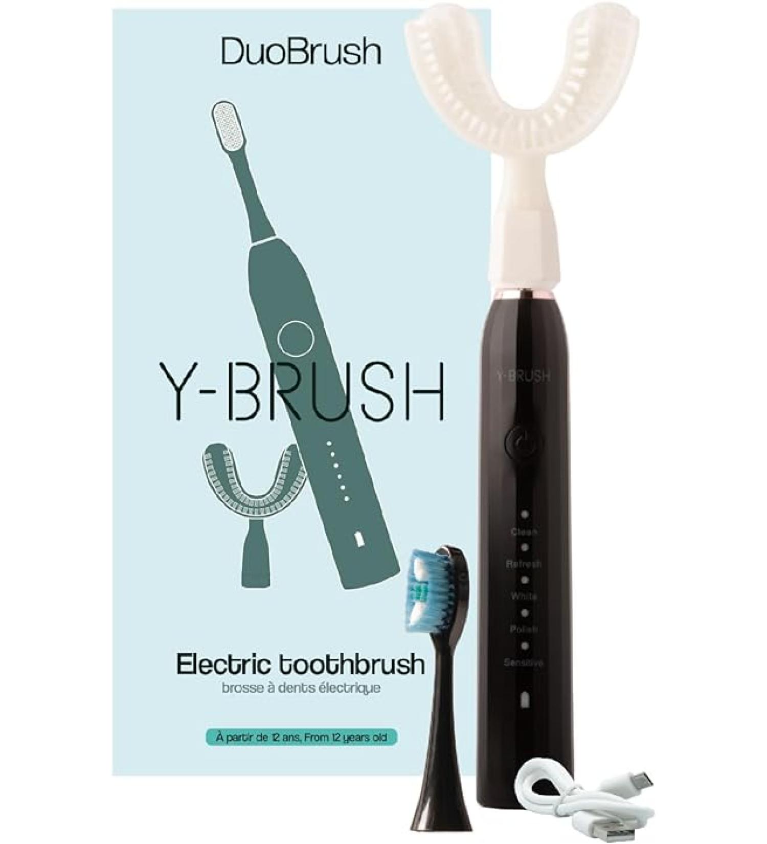 Y-Brush - Electric Toothbrush - Y-Shaped & Traditional Brush - 1 Month Battery Life - DuoBrush - Buy Online on GoSupps.com