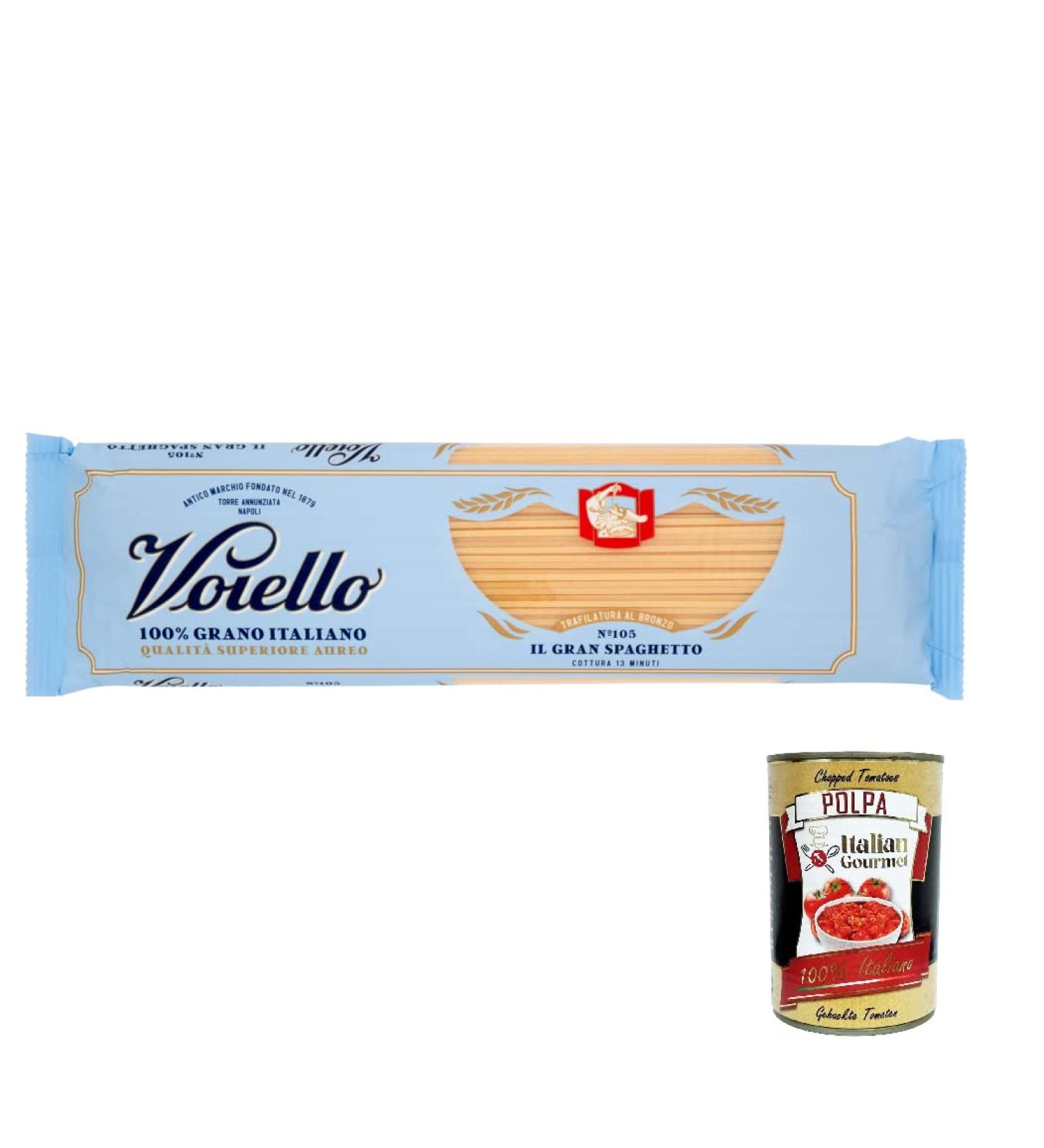  Italian Gourmet E.R. Voiello Pasta Il Gran 100% Italian Spaghetti Pasta N105 500 g + Pulpa Italian Gourmet 400 g Pack of 10 - Buy Online on GoSupps.com