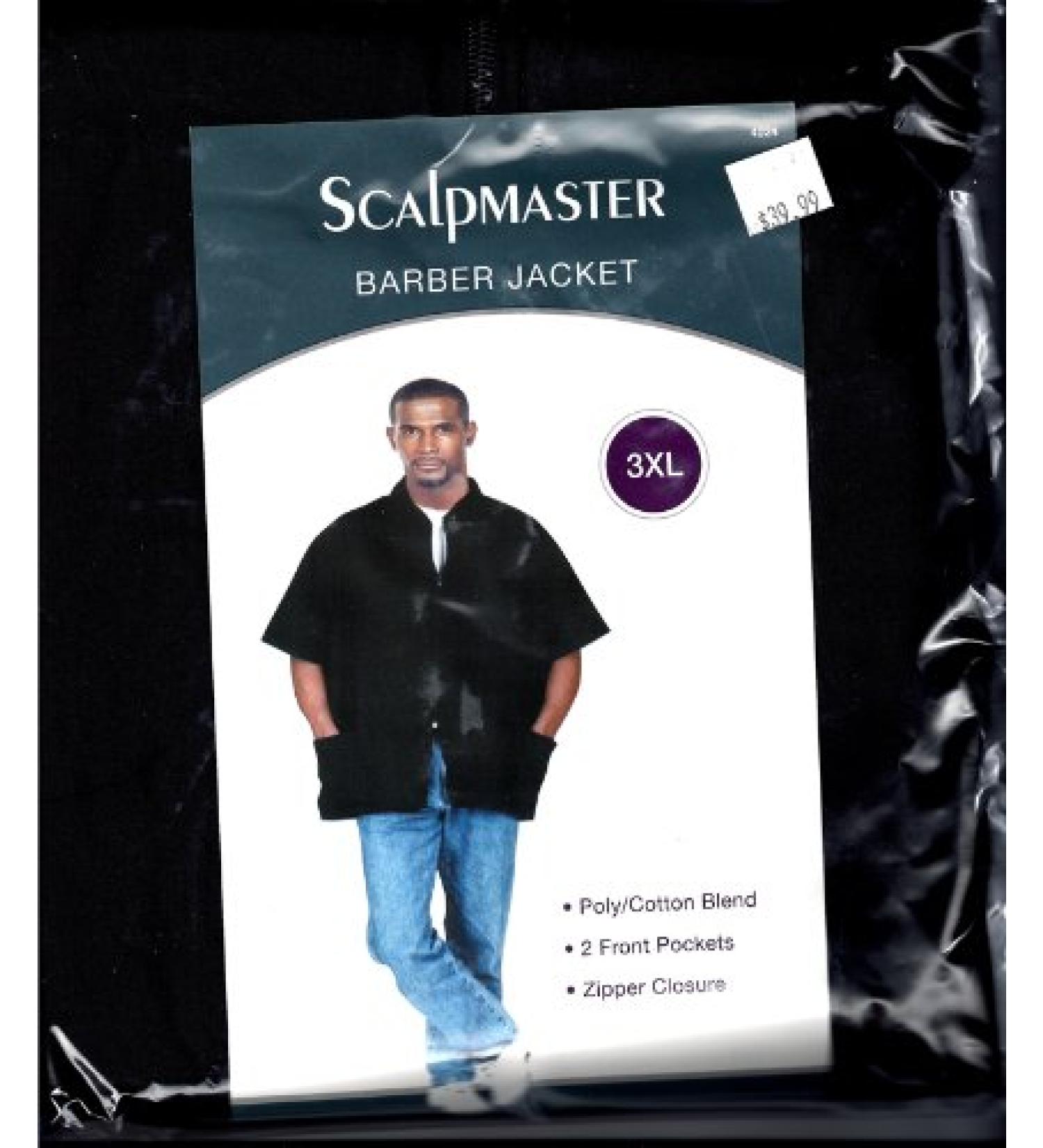 SCALPMASTER Crinkle Nylon Hair Cutting Barber Jacket Size 2X Large CA-4067