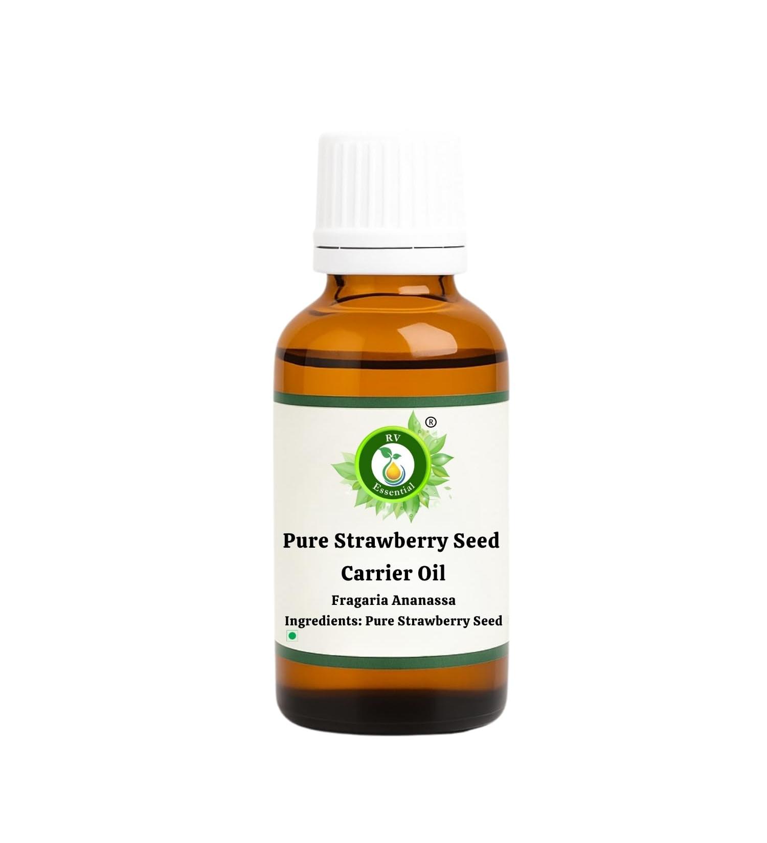 R V Essential Huile de porteur de graine de fraise pur 15ml (0.507oz) - Fragaria Ananassa (100% pur et naturelle press e froid) Pure Strawberry Seed Carrier Oil - Buy Online on GoSupps.com