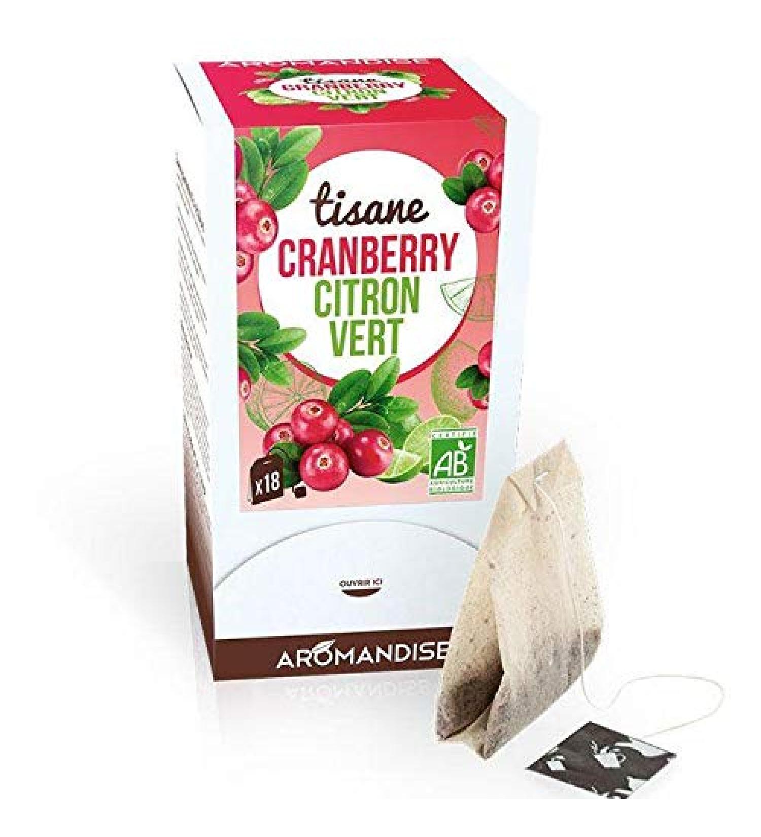  Aromandise Organic cranberry and lime herbal tea - 18 sachets - Buy Online on GoSupps.com