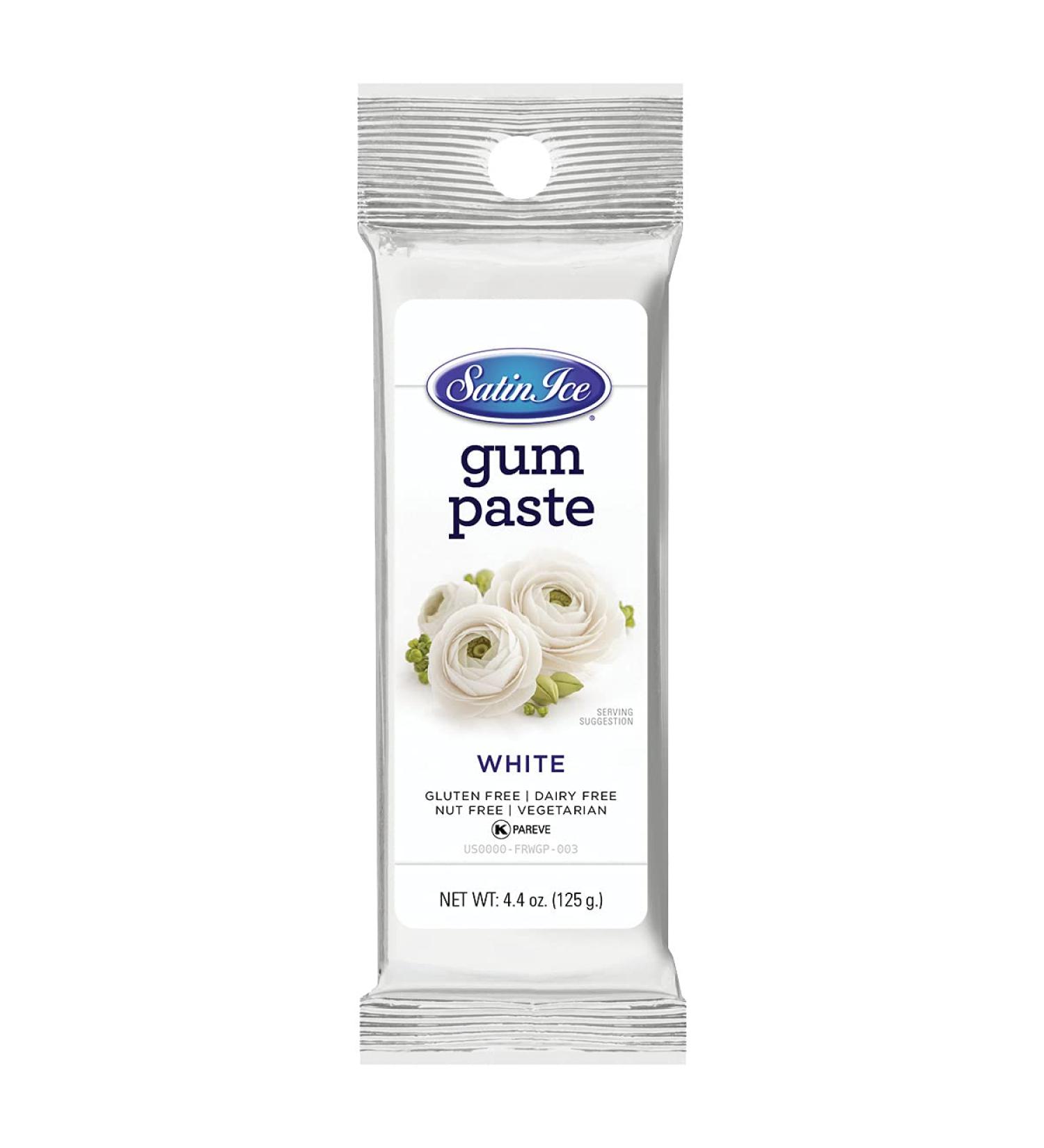Satin Ice White Gum Paste - White - 4.4 Ounces - Buy Online on GoSupps.com