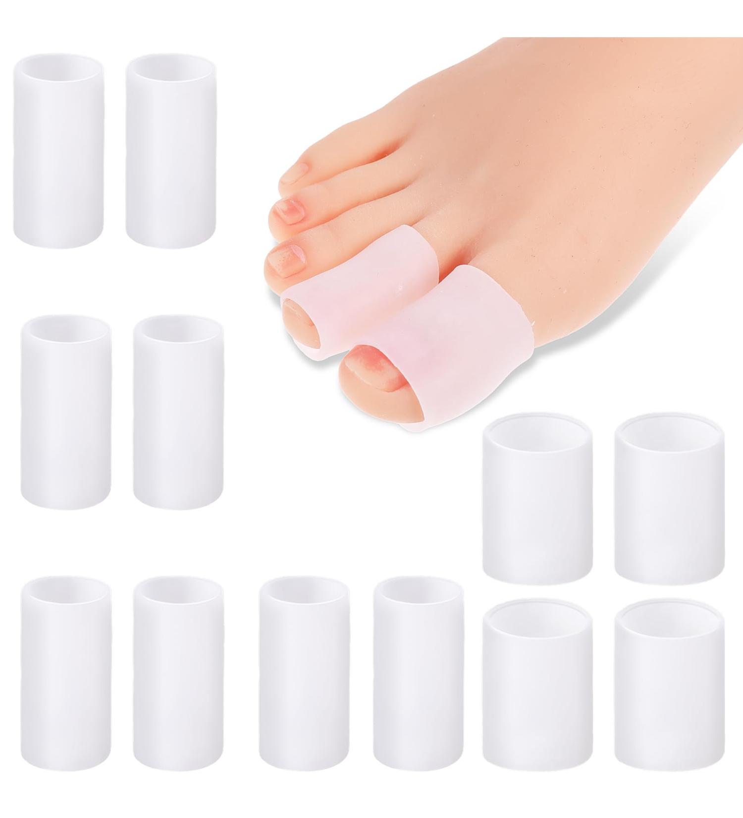 Buy 12 Pcs Silicone Toe Sleeves - Soft Gel Protectors for Hammer Toe Stubbed Toe Corns & Calluses - Comfortable Toe Cushions & Protective Tube Pads in Pinky Toe Design - Buy Online on GoSupps.com