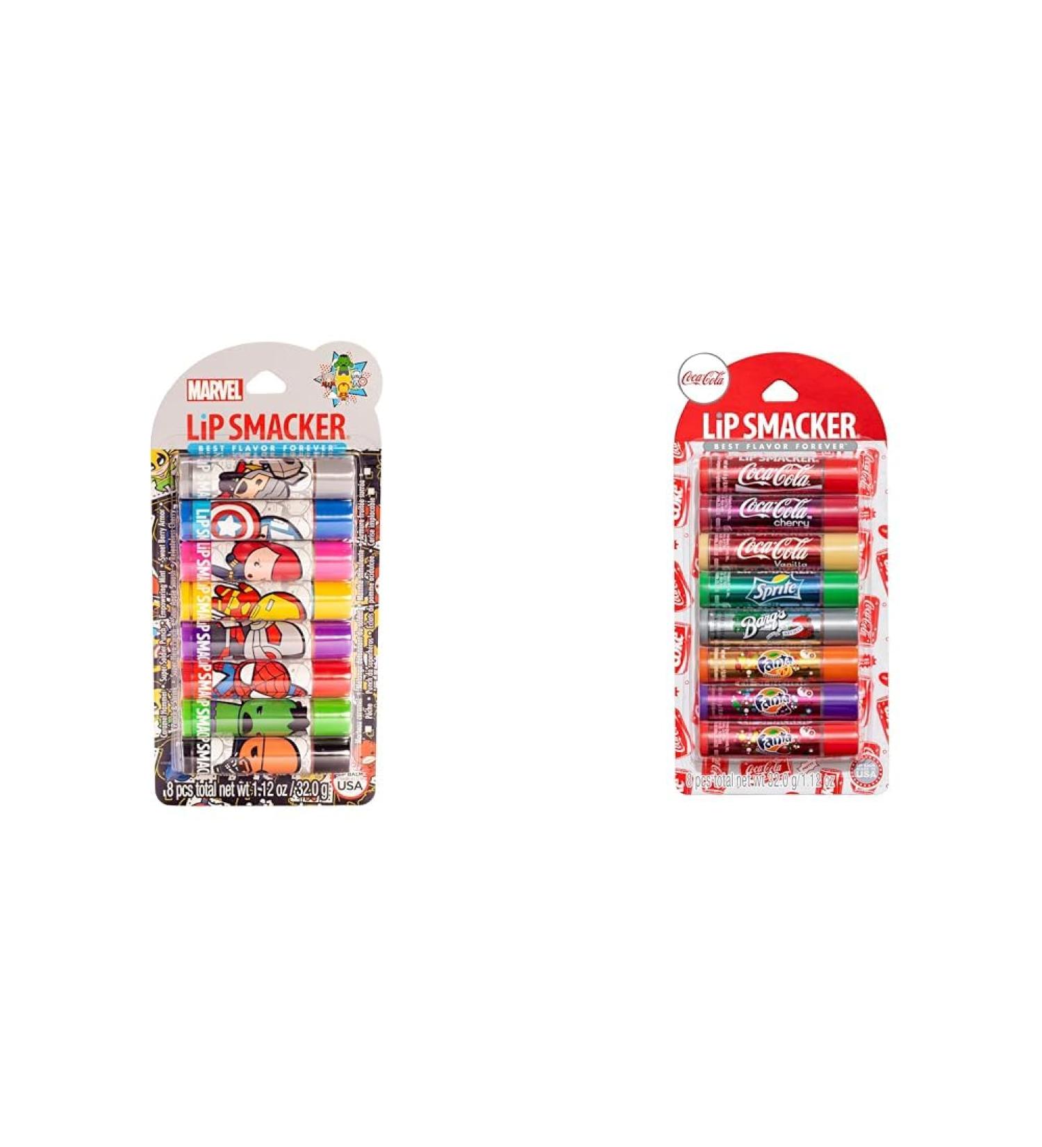 Lip Smacker Marvel Avenger Flavored Lip Balm Party Pack 8 Count and Coca-Cola Flavored Balm 8 Moisturizing Lip Balms Fun Assortment - Buy Online on GoSupps.com