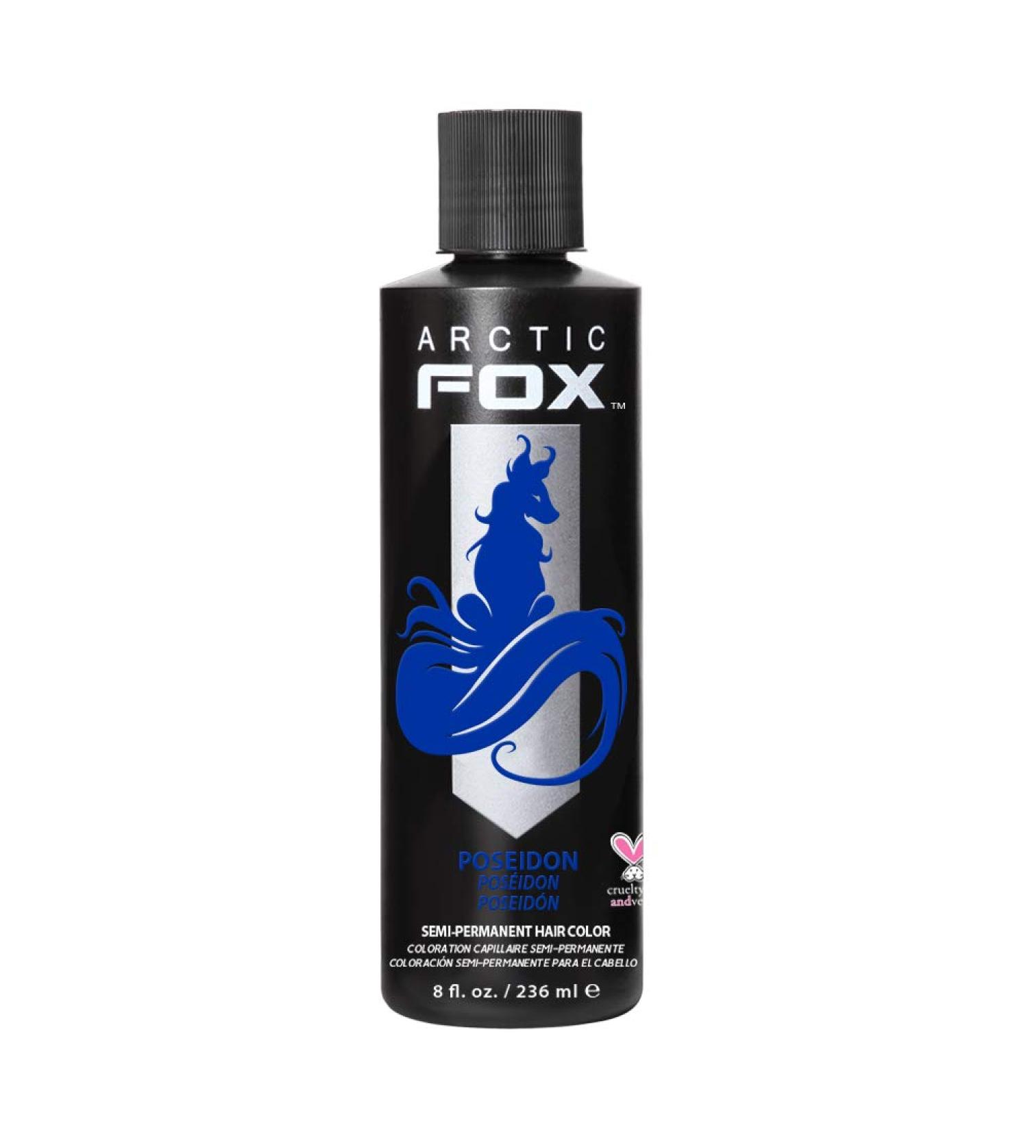 ARCTIC FOX Vegan and Cruelty-Free Semi-Permanent Hair Color Dye (8 Fl Oz  POSEIDON) 8 Fl Oz (Pack of 1) Poseidon