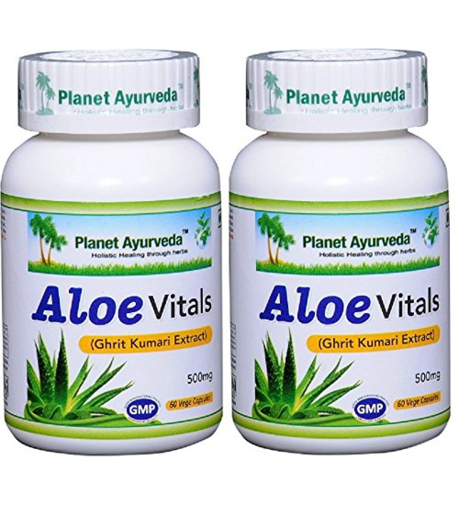 Planet Ayurveda Aloe Vitals 500 Mg Veg Capsules 2 Bottles - Buy Online on GoSupps.com