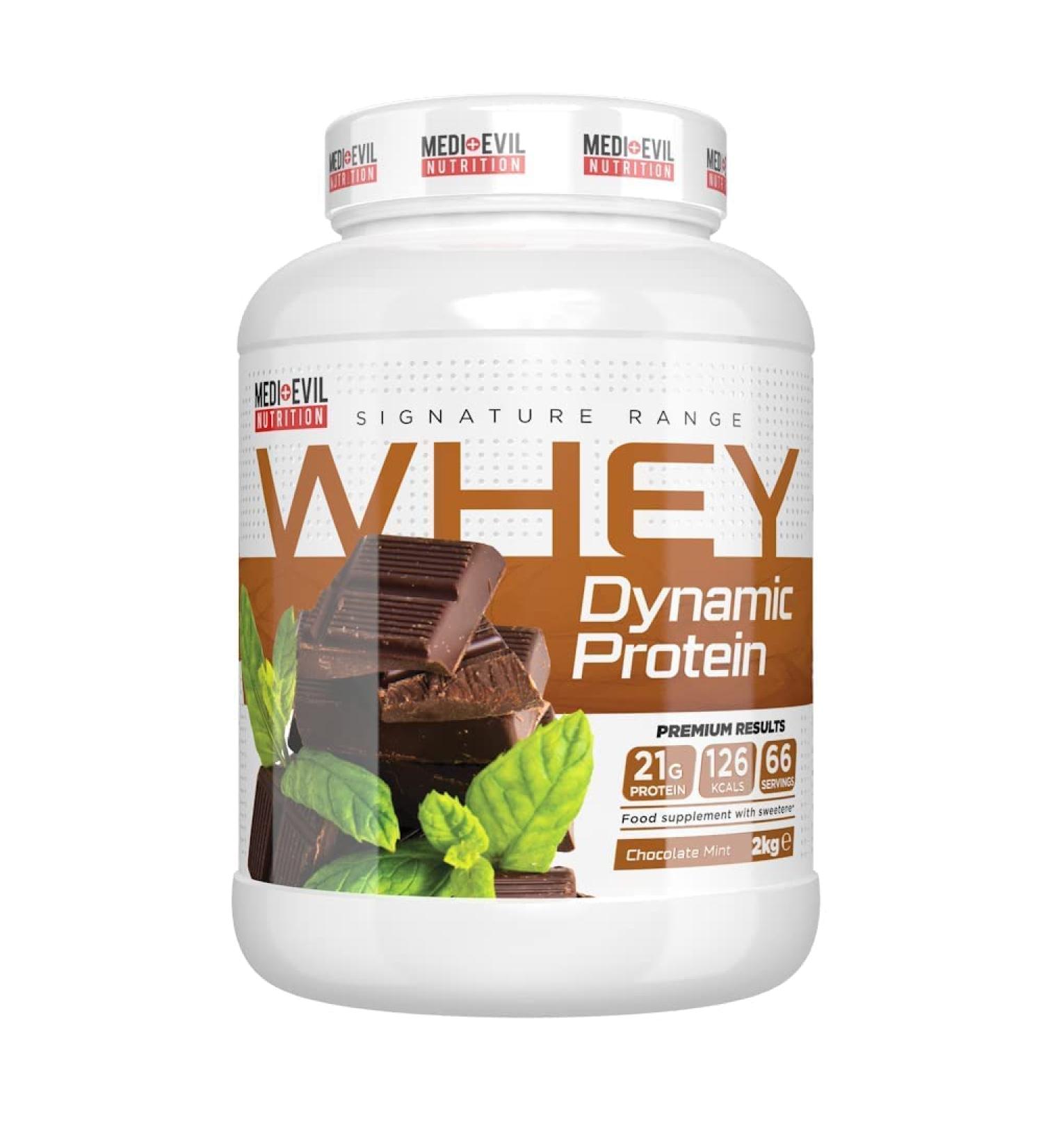 Medi-Evil Nutrition Whey Dynamic Protein Powder Muscle Development Chocolate Mint Flavour 2kg 66 Servings Chocolate Mint 66 Servings (Pack of 1) - Buy Online on GoSupps.com