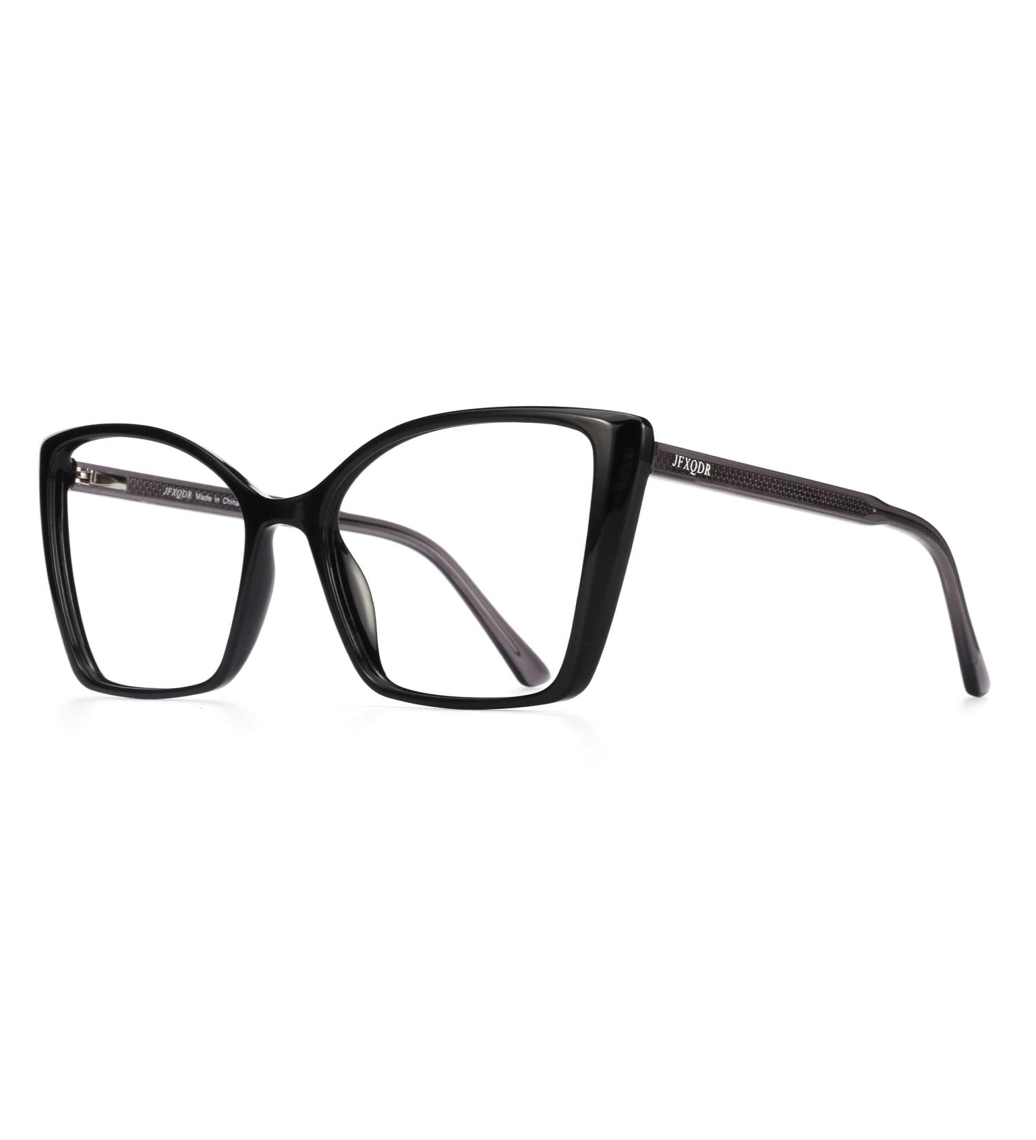 Women's Oversized Blue Light Blocking Glasses - Trendy Cat Eye Gaming Eyeglasses Anti Eyestrain & UV Glare RF6204 (Black Frame) - Shop Internationally - Buy Online on GoSupps.com