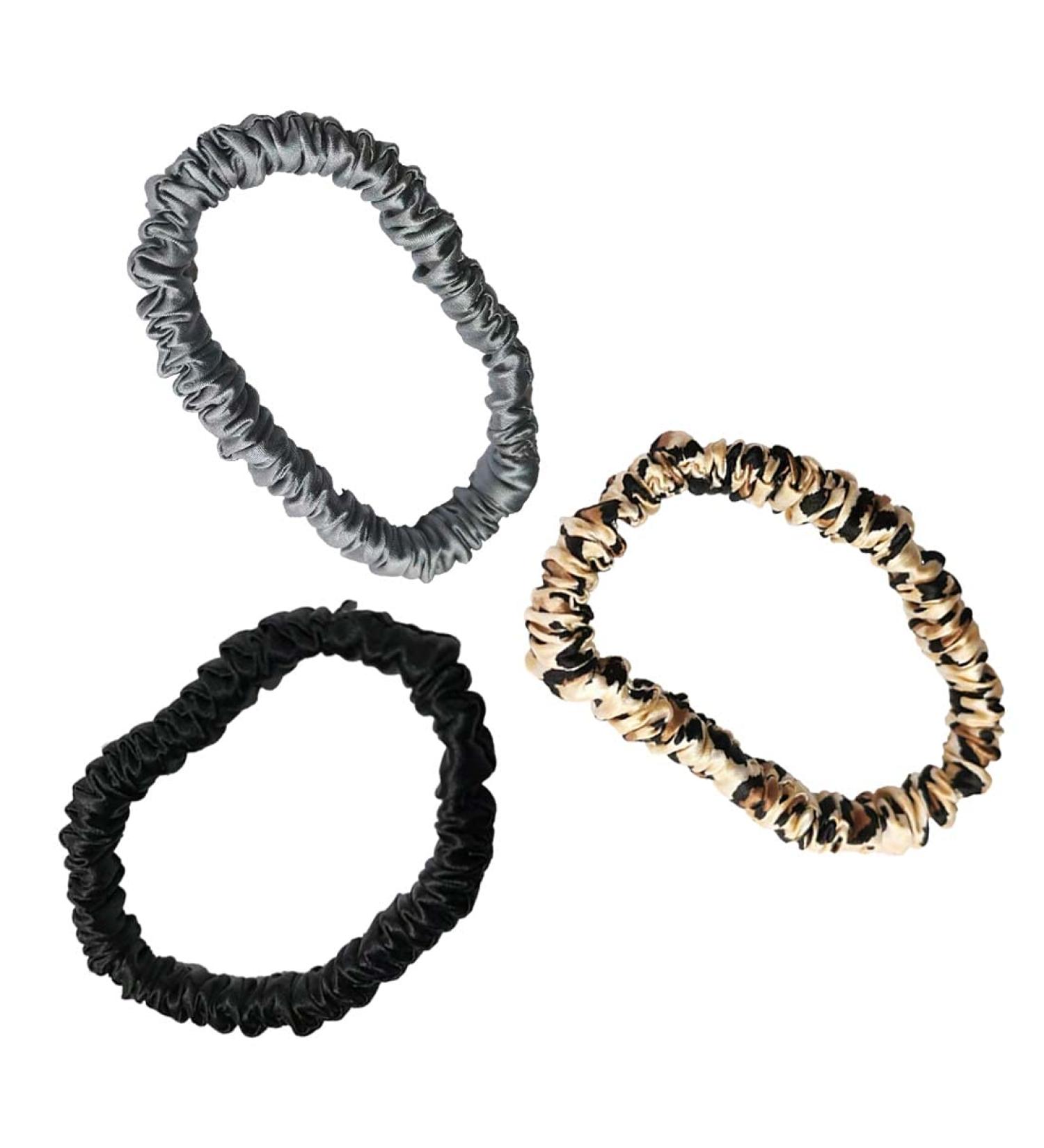 100% Pure 19 Momme Mulberry Silk Hair Ties - Soft Sleep Rubber 3 Pack for Women & Girls - Color 21 - Buy Online on GoSupps.com