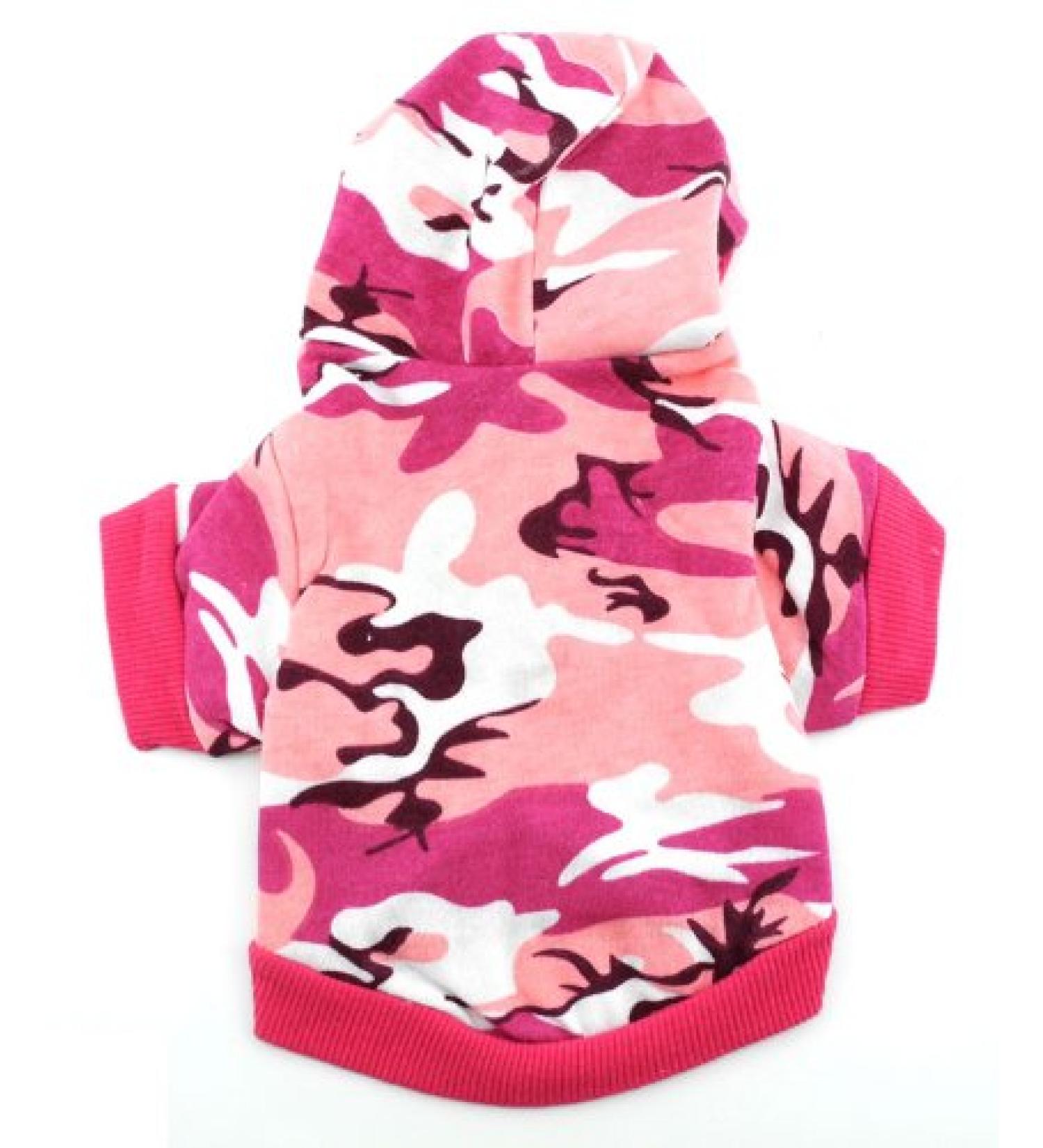 Smalllee Lucky Store Camouflage Hooded Shirt for Small Dogs | Chihuahua & Puppy Clothing | Pink Camo T-Shirt for Cats & Yorkshire Terriers (XS Mini-X) - Buy Online on GoSupps.com
