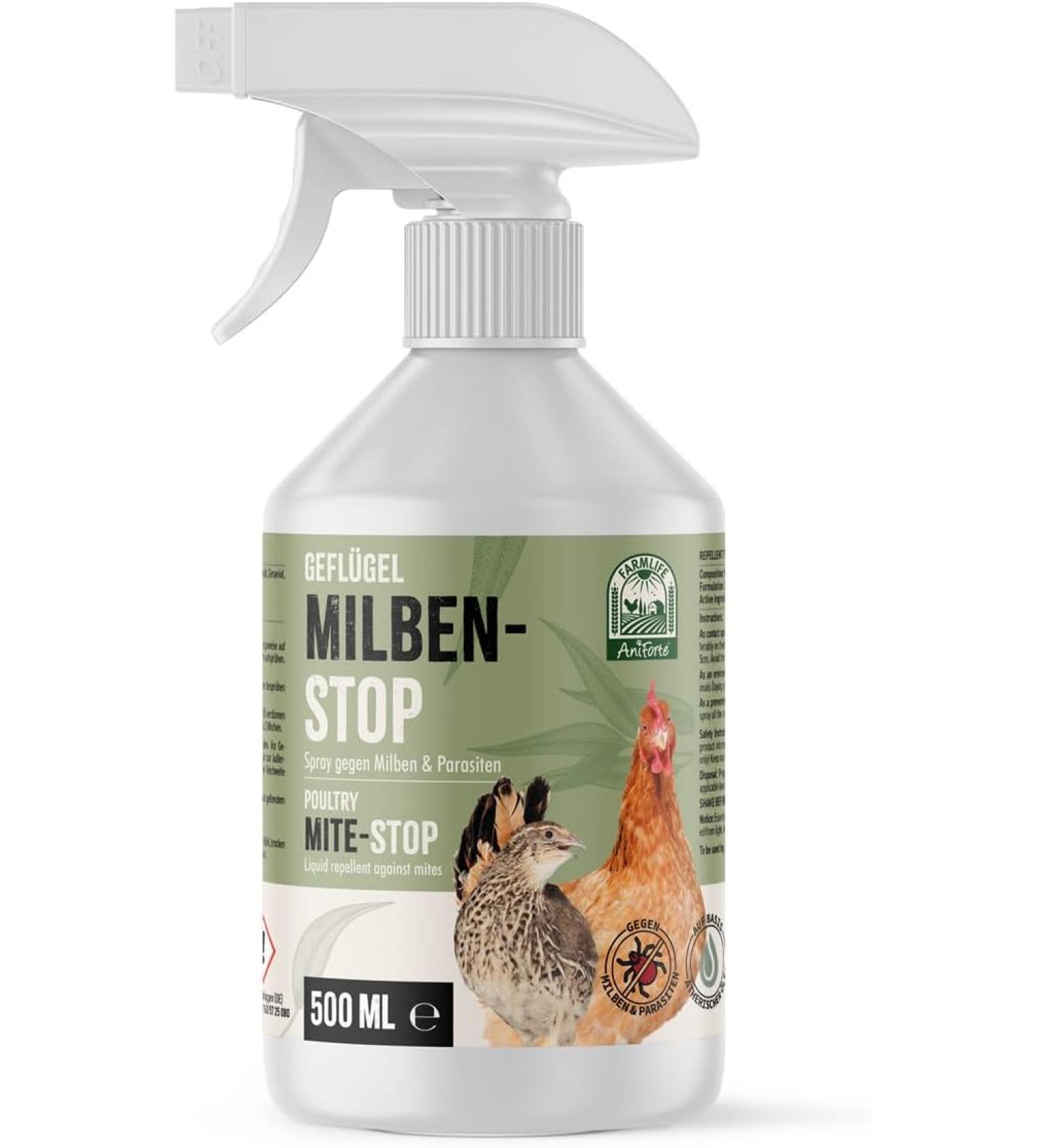 AniForte Mite Spray for Chicken & Poultry 500ml - Natural and Effective Treatment for Mites and Parasites - Buy Online on GoSupps.com