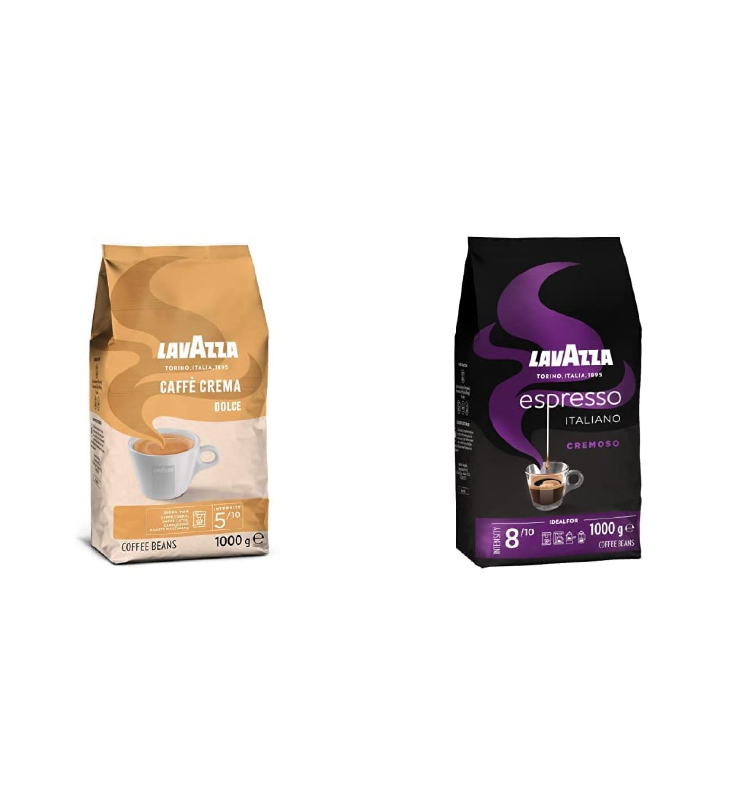 Buy Lavazza Caff Crema Dolce & Espresso Italiano Cremoso Bundle - 1kg Arabica Robusta Coffee Beans with Spices & Cocoa Aroma - International Shipping Available - Buy Online on GoSupps.com
